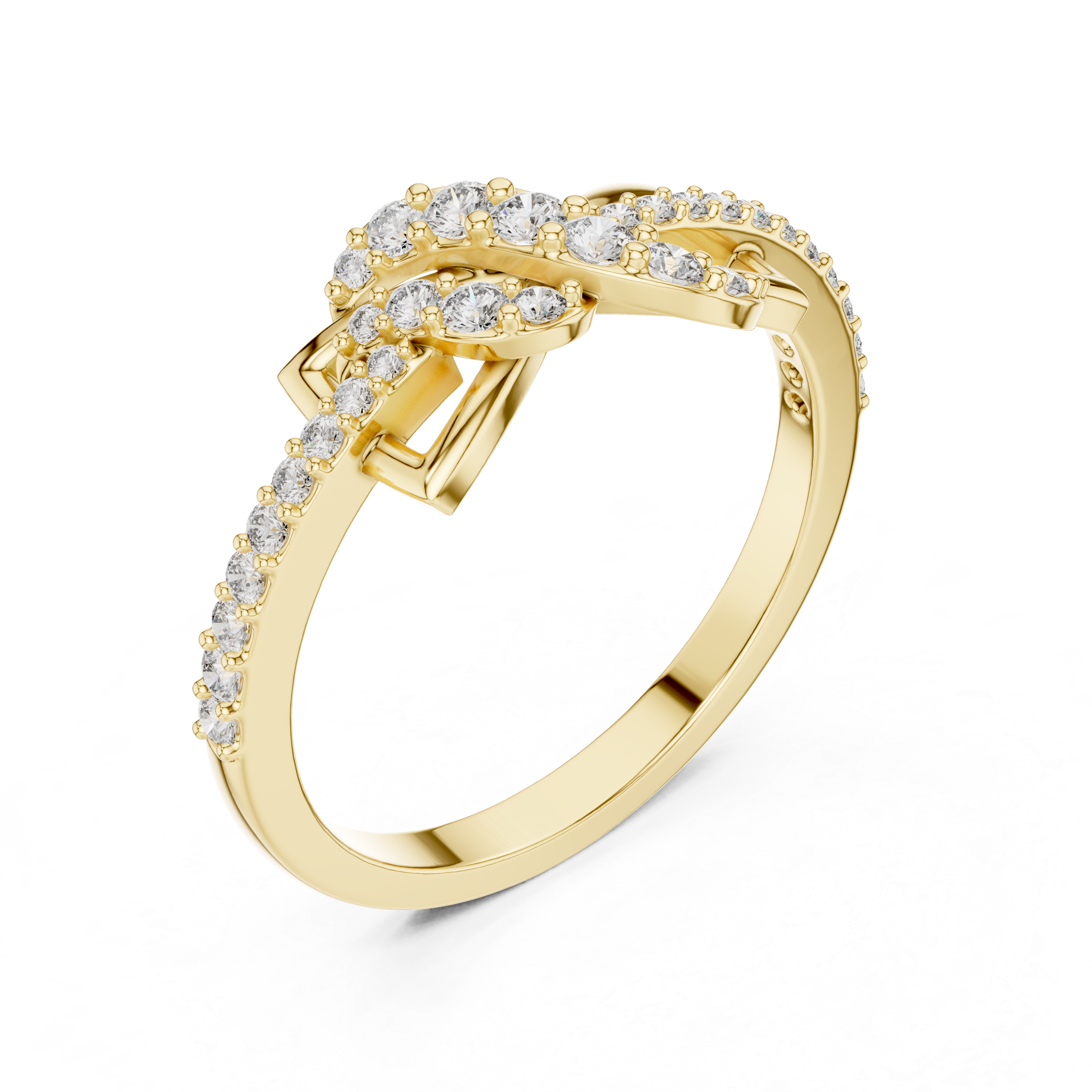 Infinity Twist Diamond Ring – Modern Pavé Knot Statement Ring