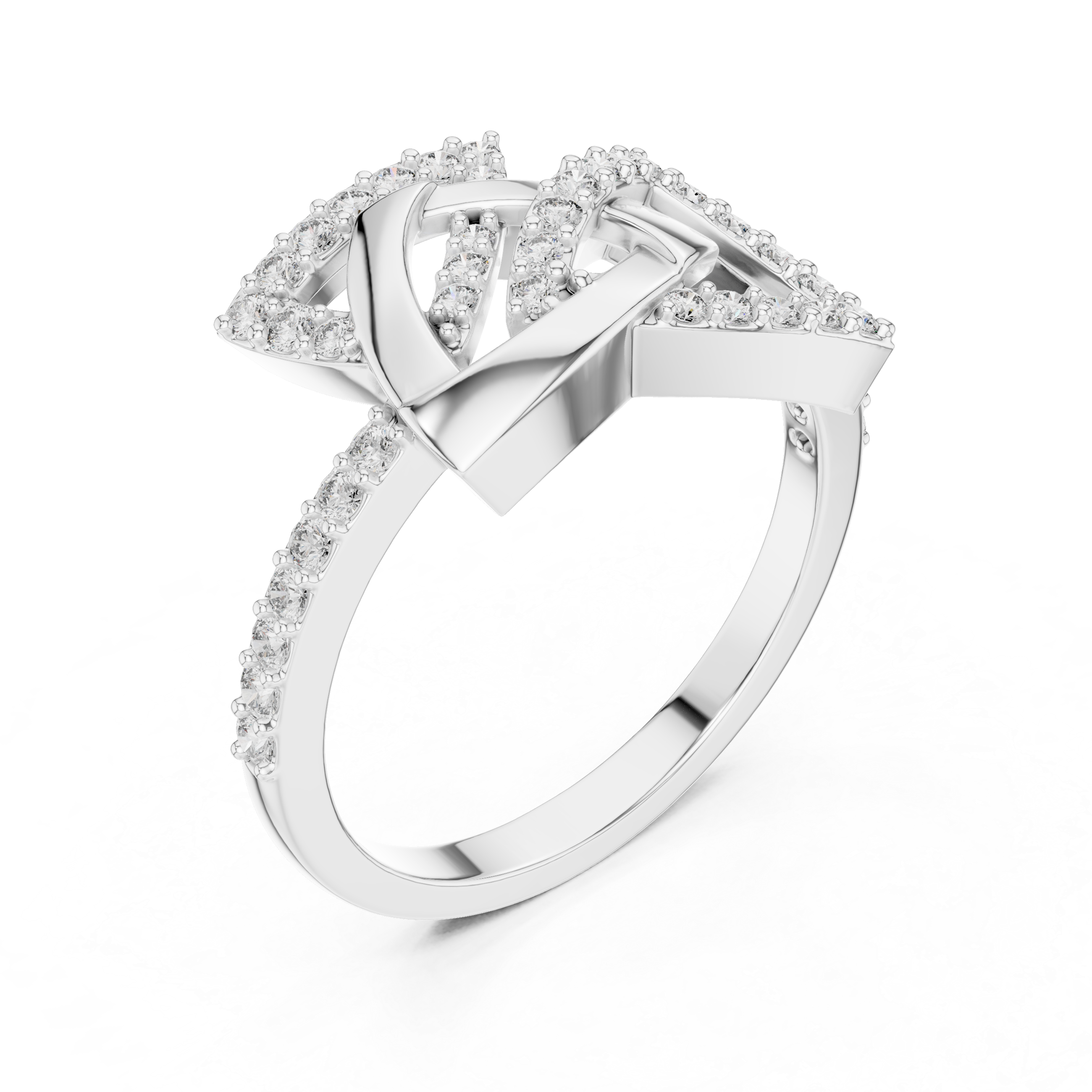 Geometric Diamond Wrap Ring – Modern Interlocking Triangle Statement Ring