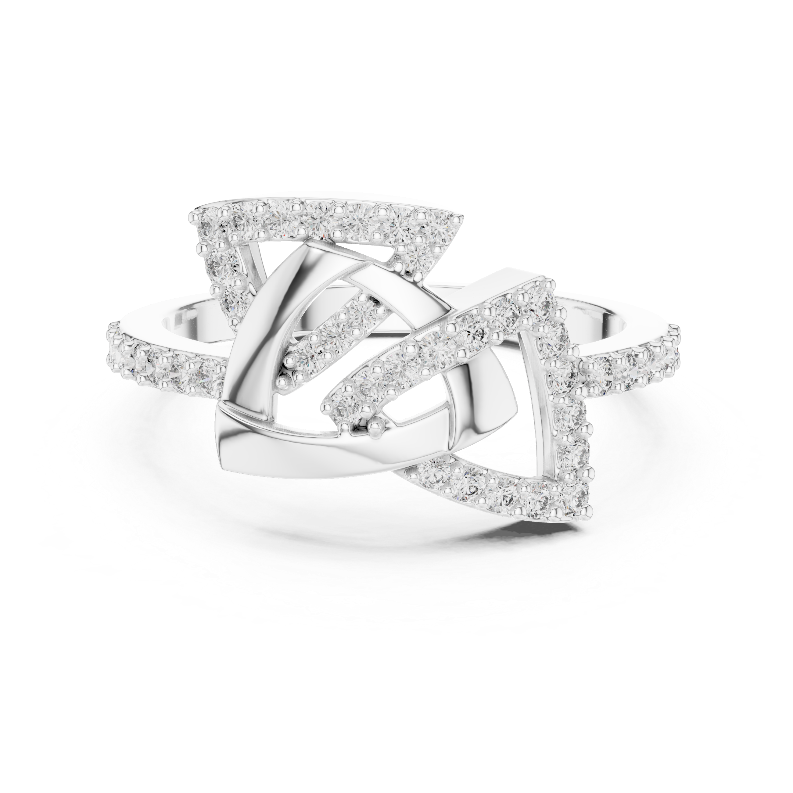Geometric Diamond Wrap Ring – Modern Interlocking Triangle Statement Ring
