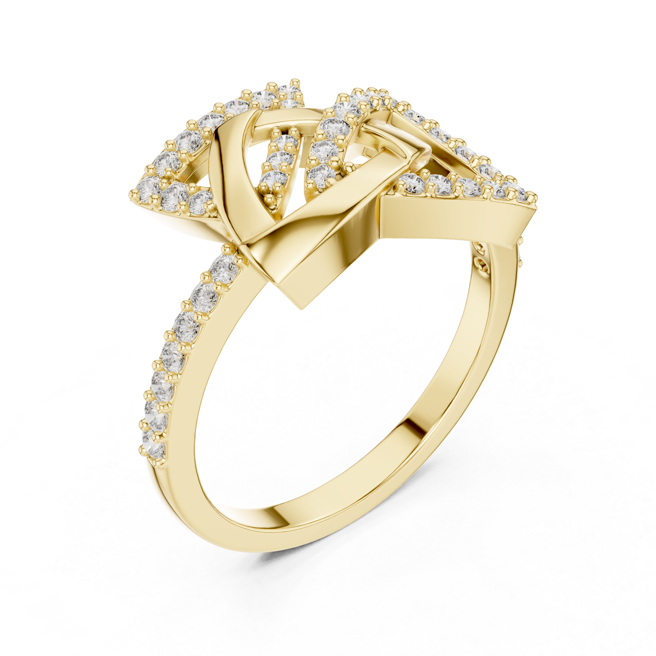 Geometric Diamond Wrap Ring – Modern Interlocking Triangle Statement Ring