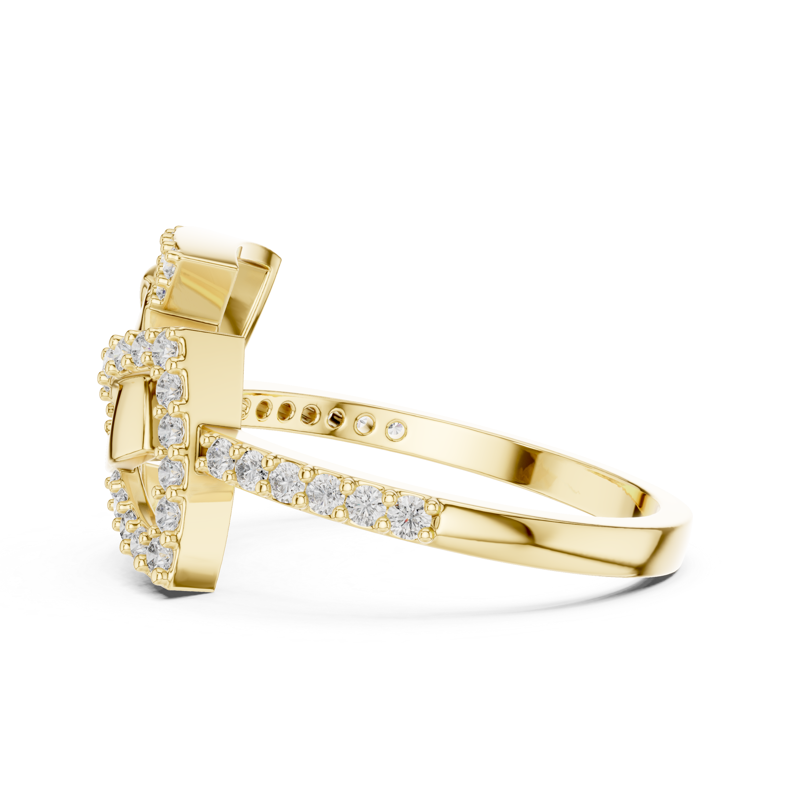 Geometric Diamond Wrap Ring – Modern Interlocking Triangle Statement Ring