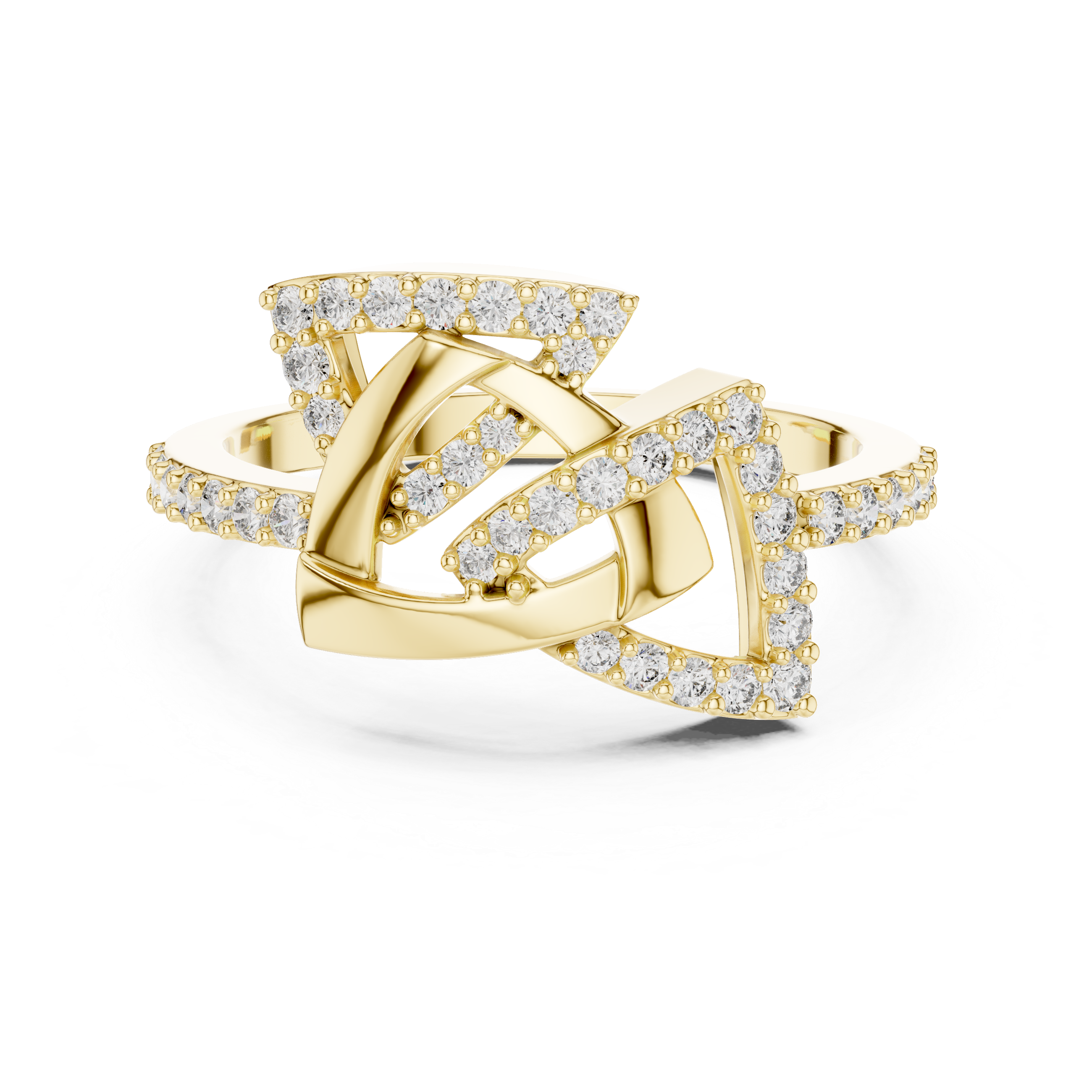 Geometric Diamond Wrap Ring – Modern Interlocking Triangle Statement Ring