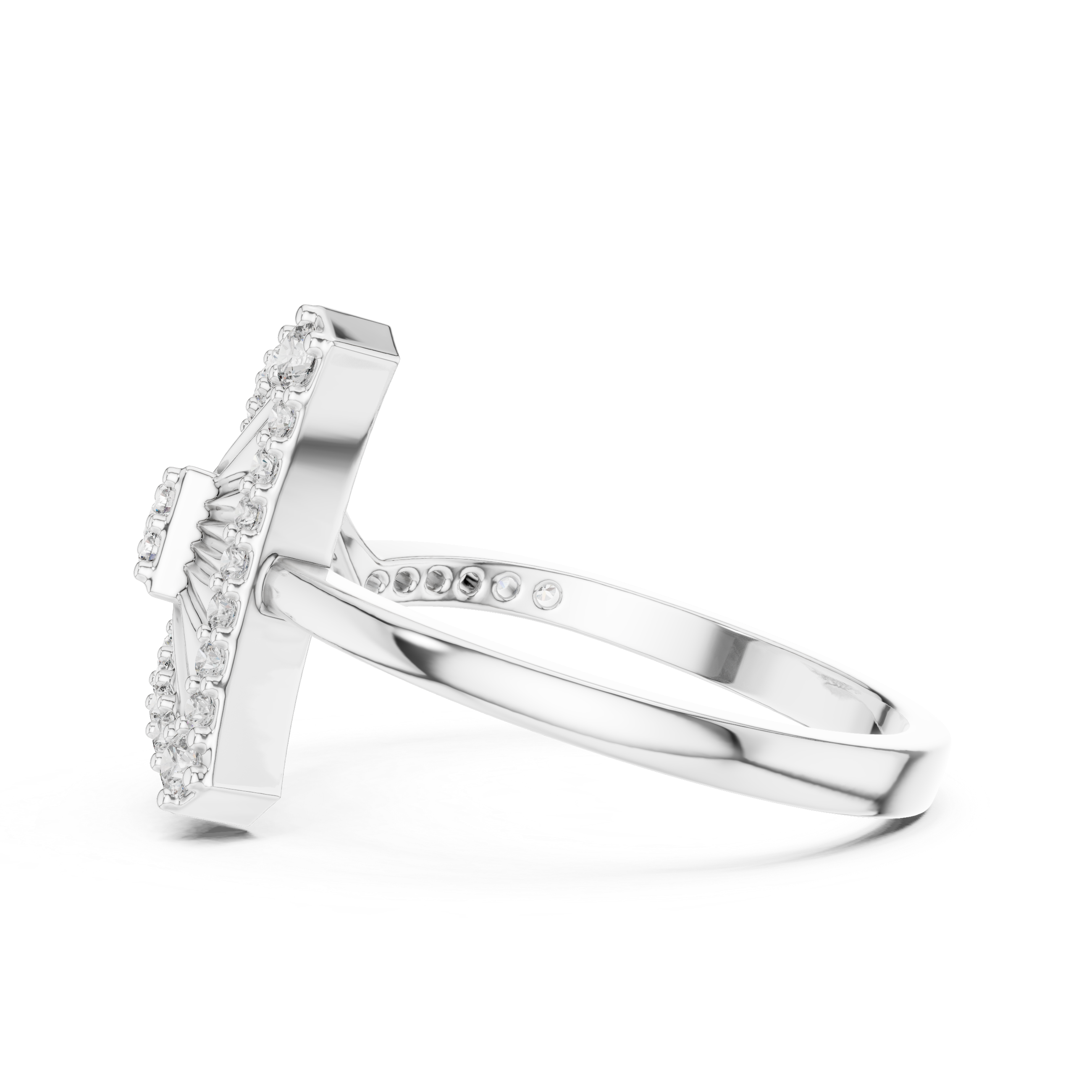 Art Deco Triangle Diamond Ring – Geometric Statement Gold Ring