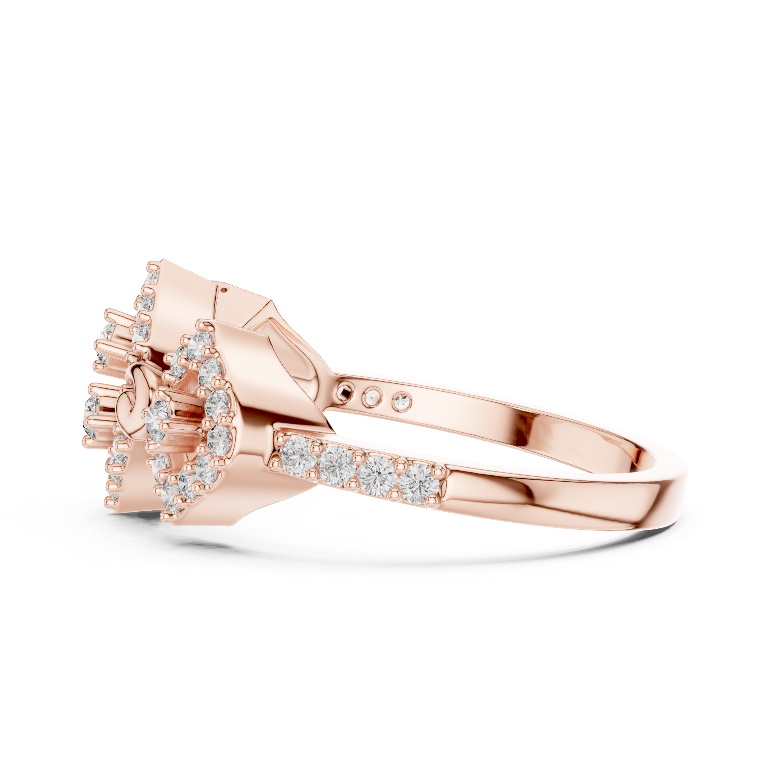 Art Deco Diamond Crown Ring – Vintage Geometric Statement Ring