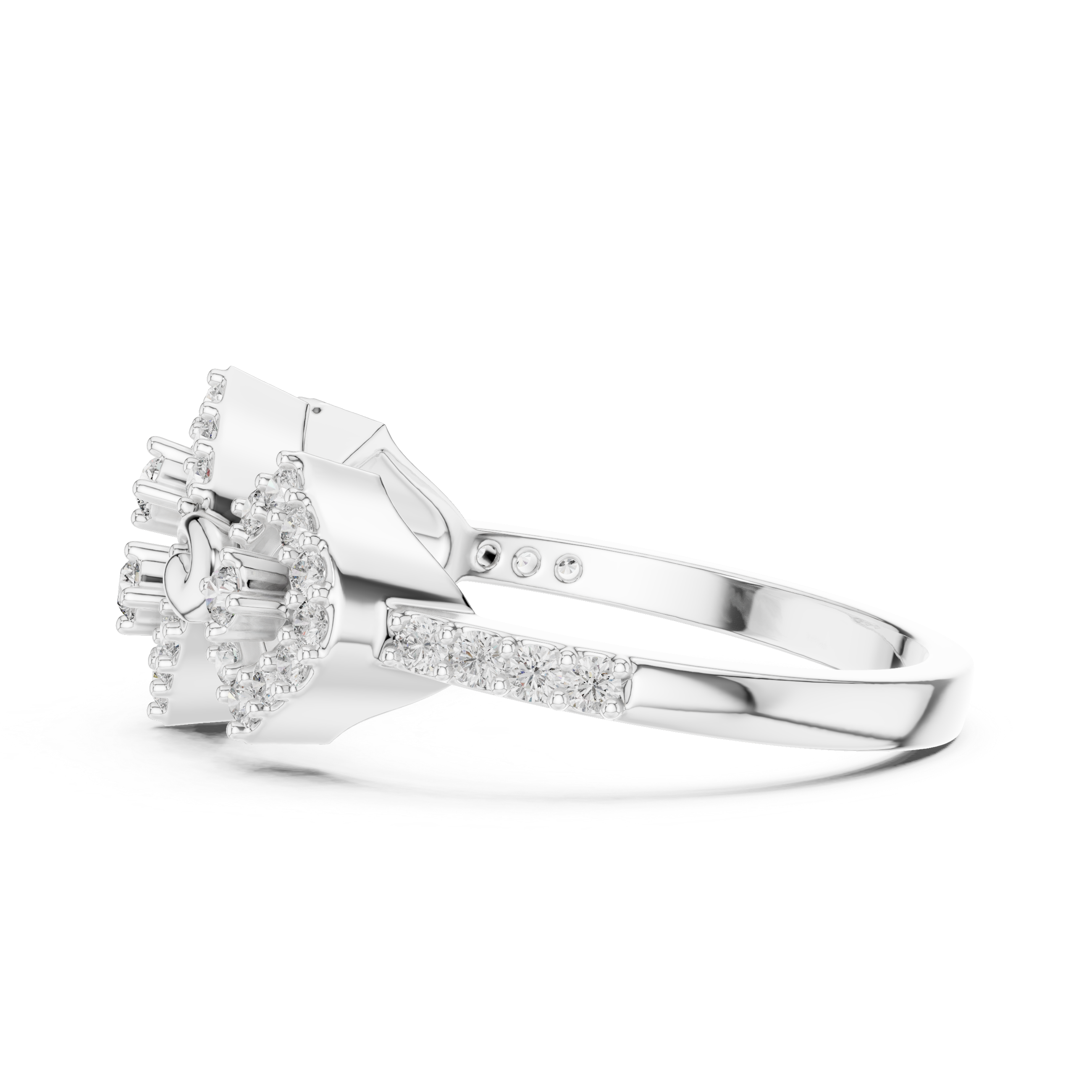 Art Deco Diamond Crown Ring – Vintage Geometric Statement Ring