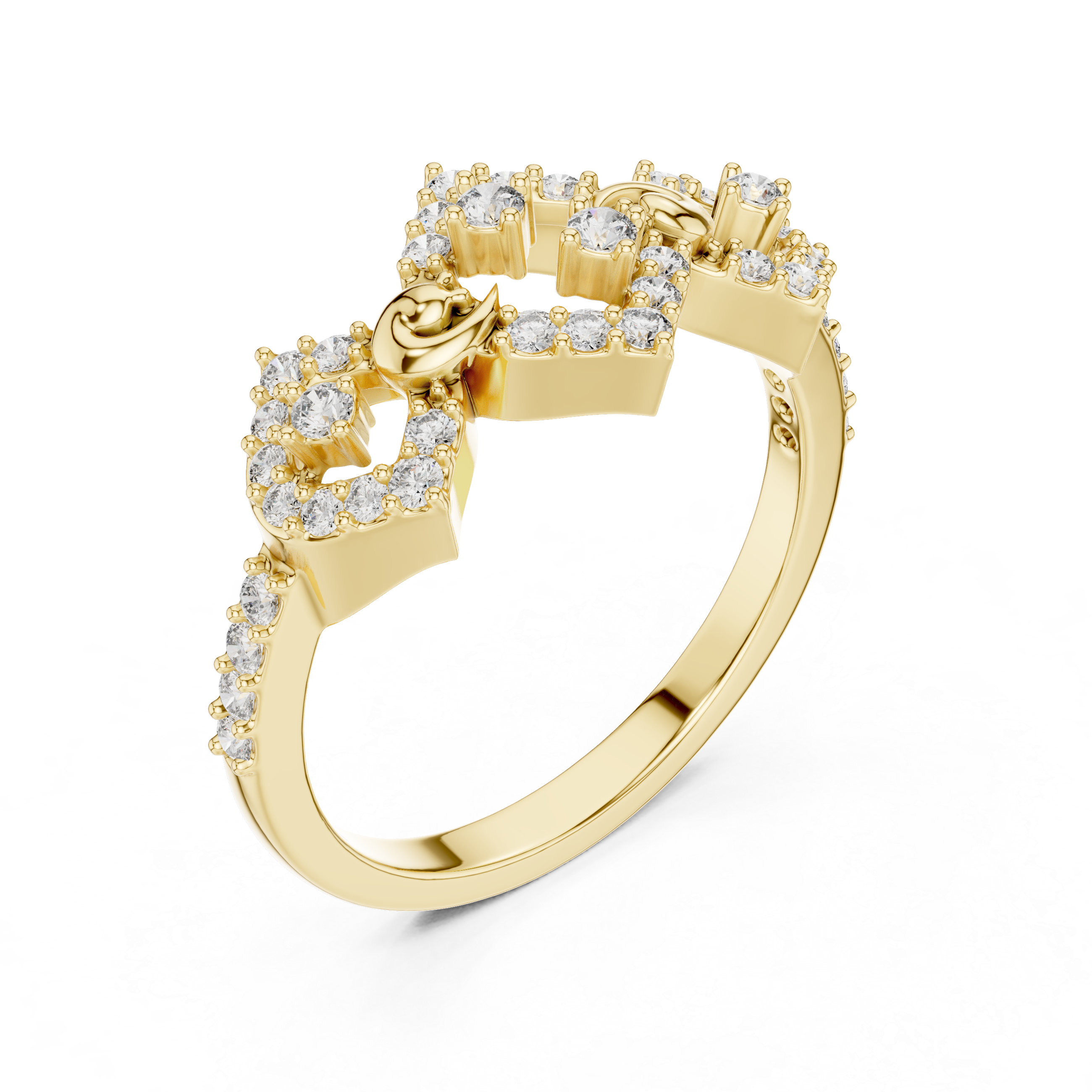 Art Deco Diamond Crown Ring – Vintage Geometric Statement Ring