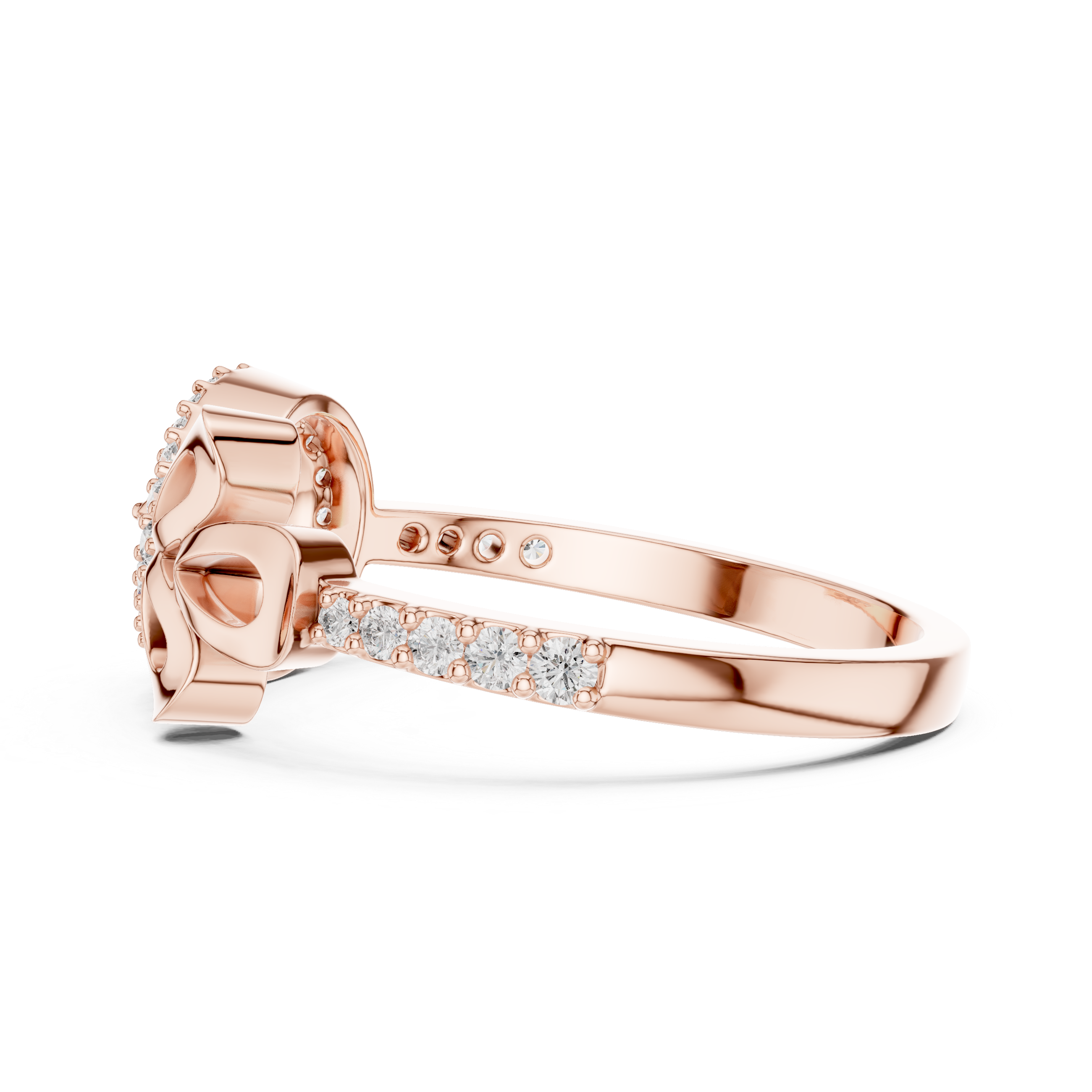 Vintage Pear Eye Diamond Ring – Bow Accent Statement Ring