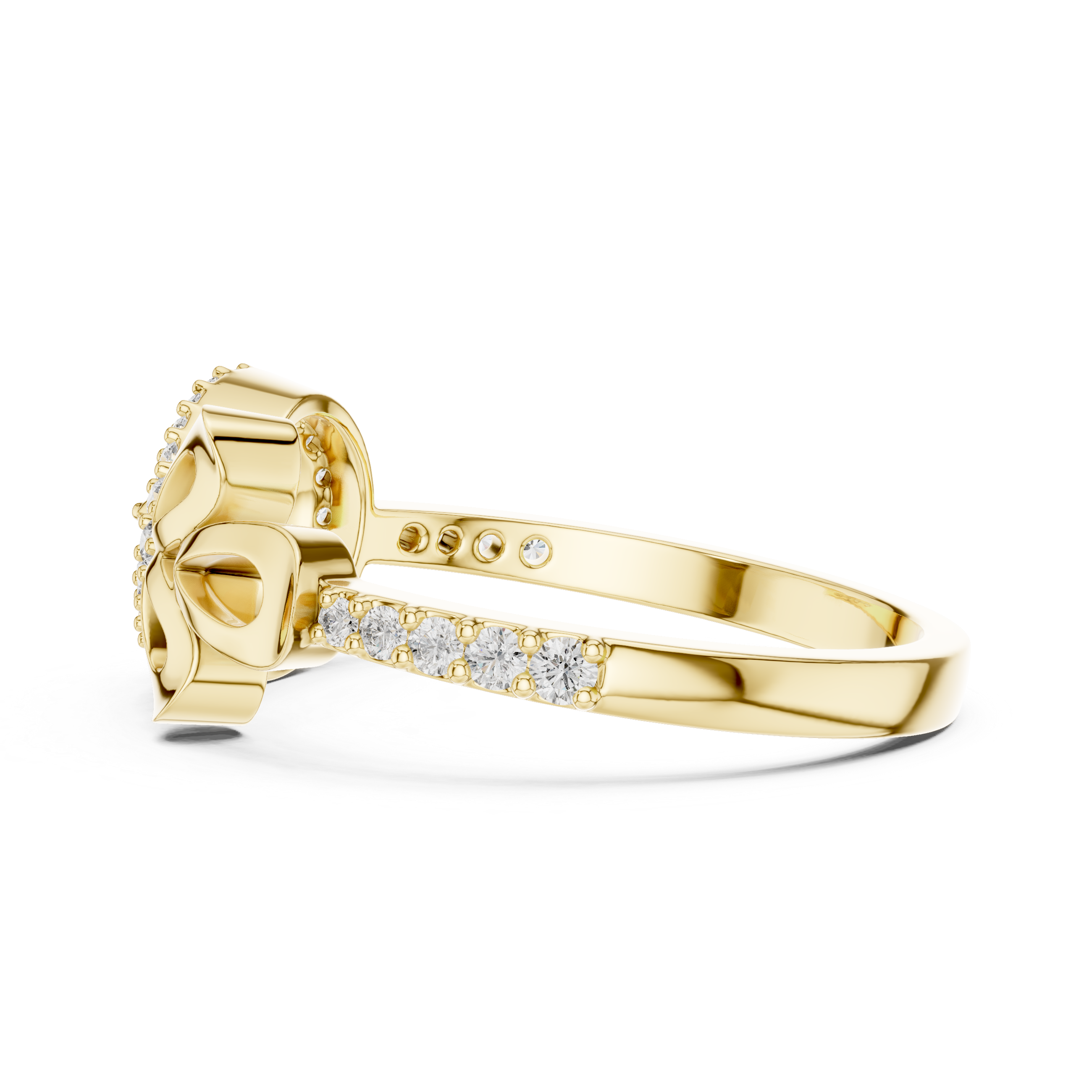 Vintage Pear Eye Diamond Ring – Bow Accent Statement Ring