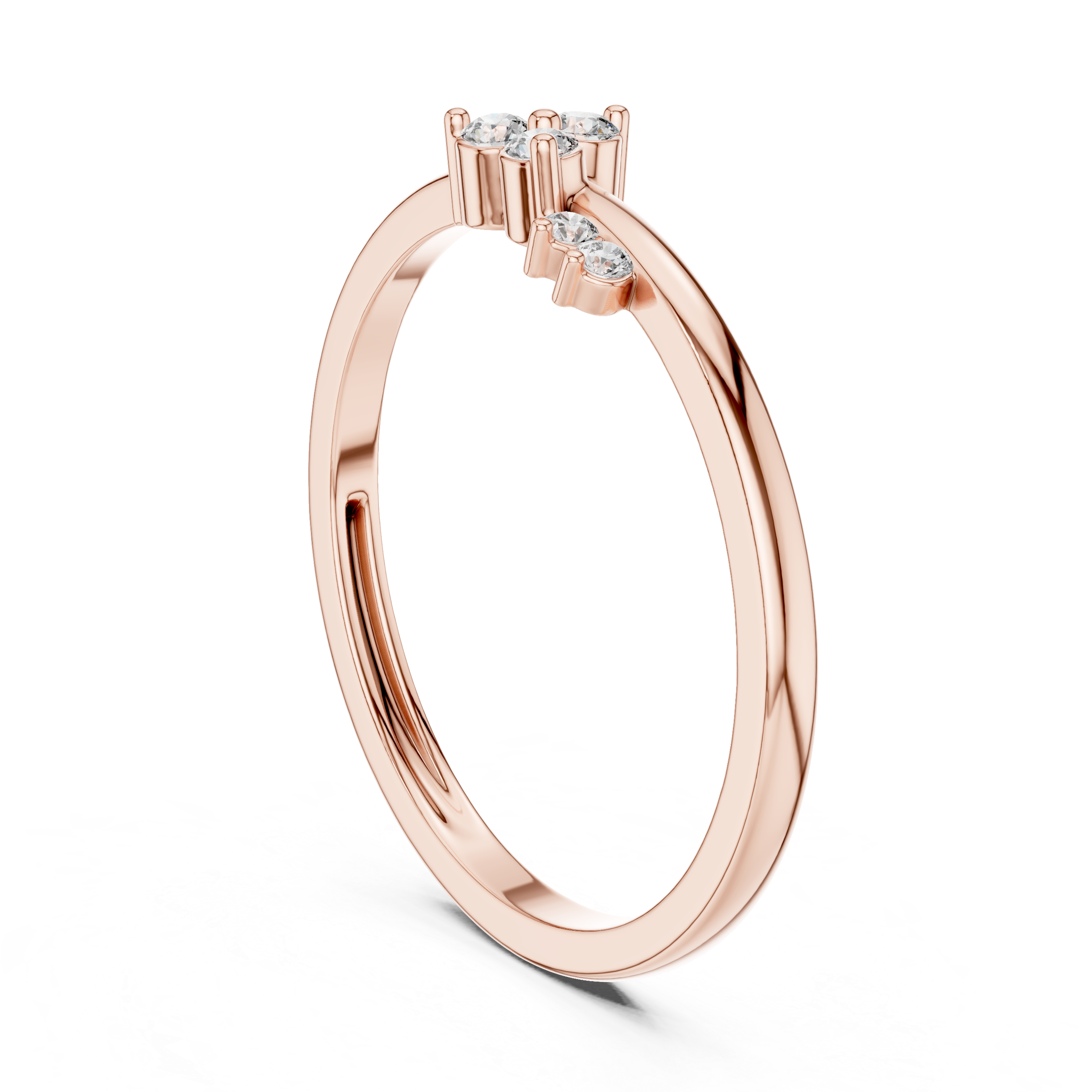 Minimal Cluster Diamond Ring – Asymmetrical Dainty Stacking Ring