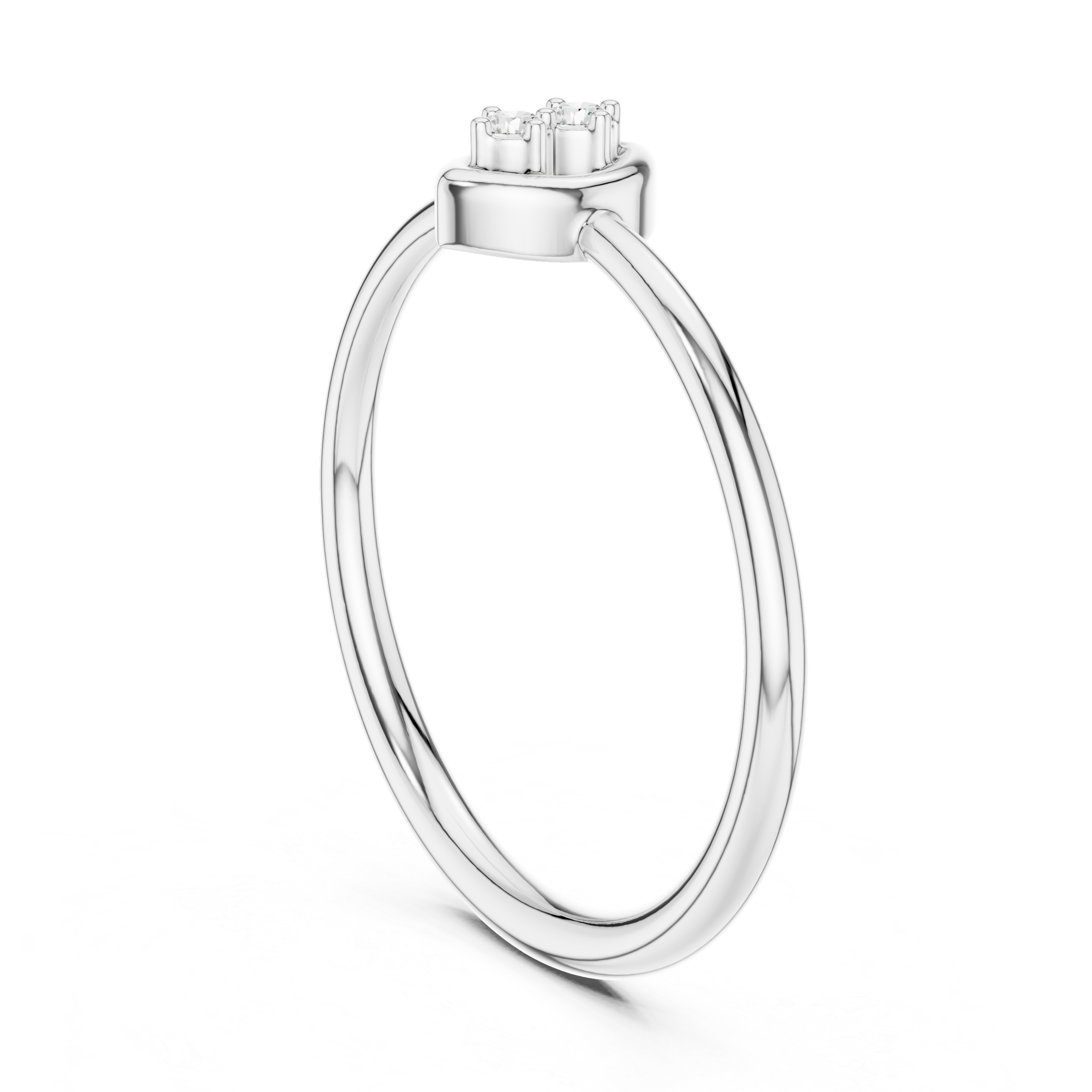 Minimal Marquise Diamond Ring – Dainty Double Stone Stackable Ring