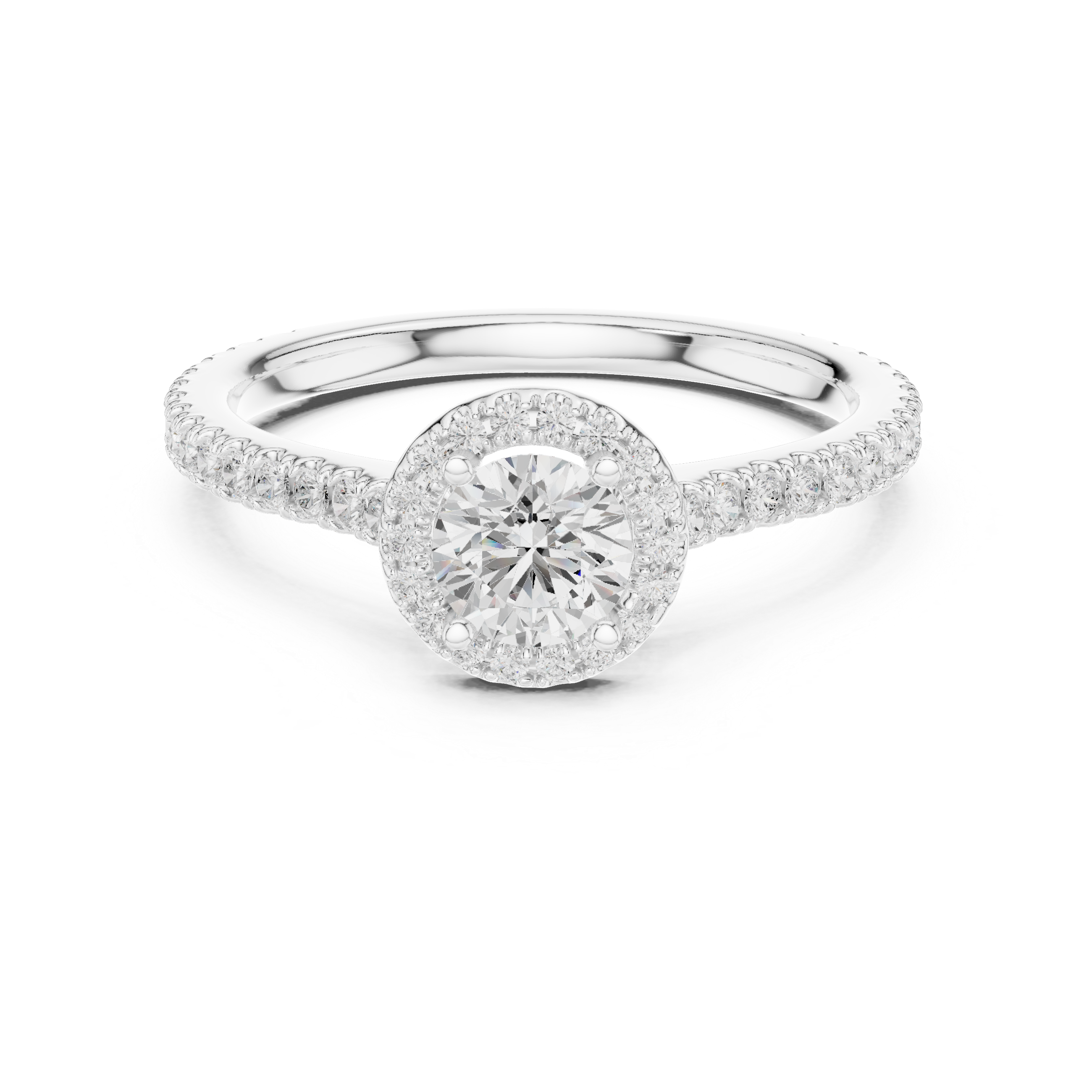 Oval Halo Diamond Engagement Ring – Slim Pavé Bridal Ring with Elegant Solitaire Setting
