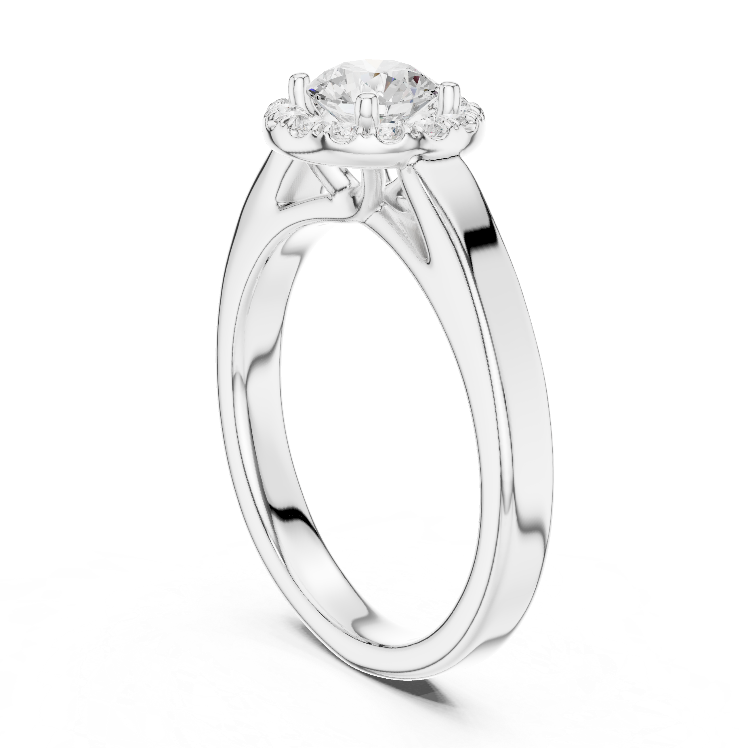 Classic Round Halo Engagement Ring – Minimal Diamond Bridal Ring