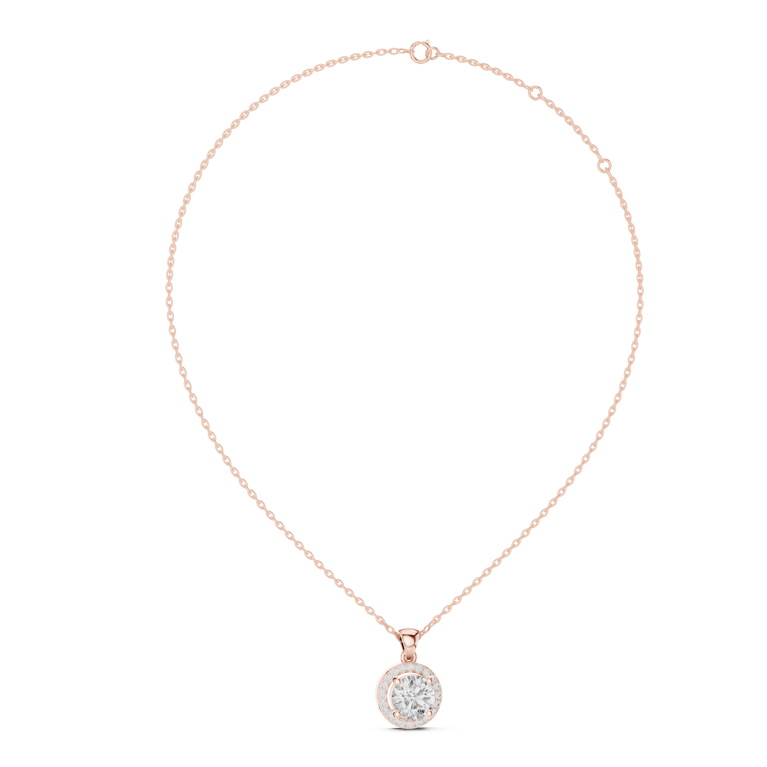 Halo Round Diamond Pendant