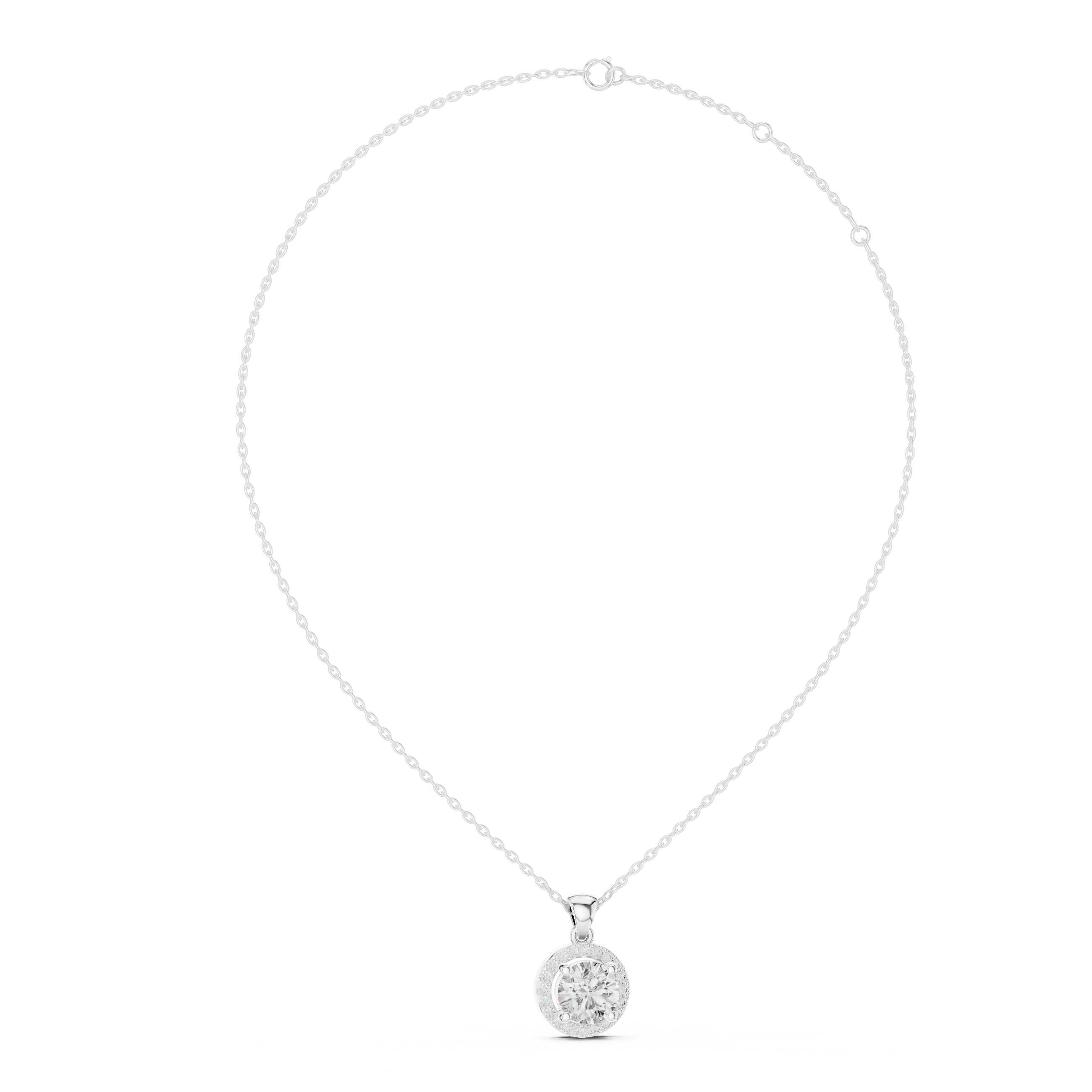 Halo Round Diamond Pendant