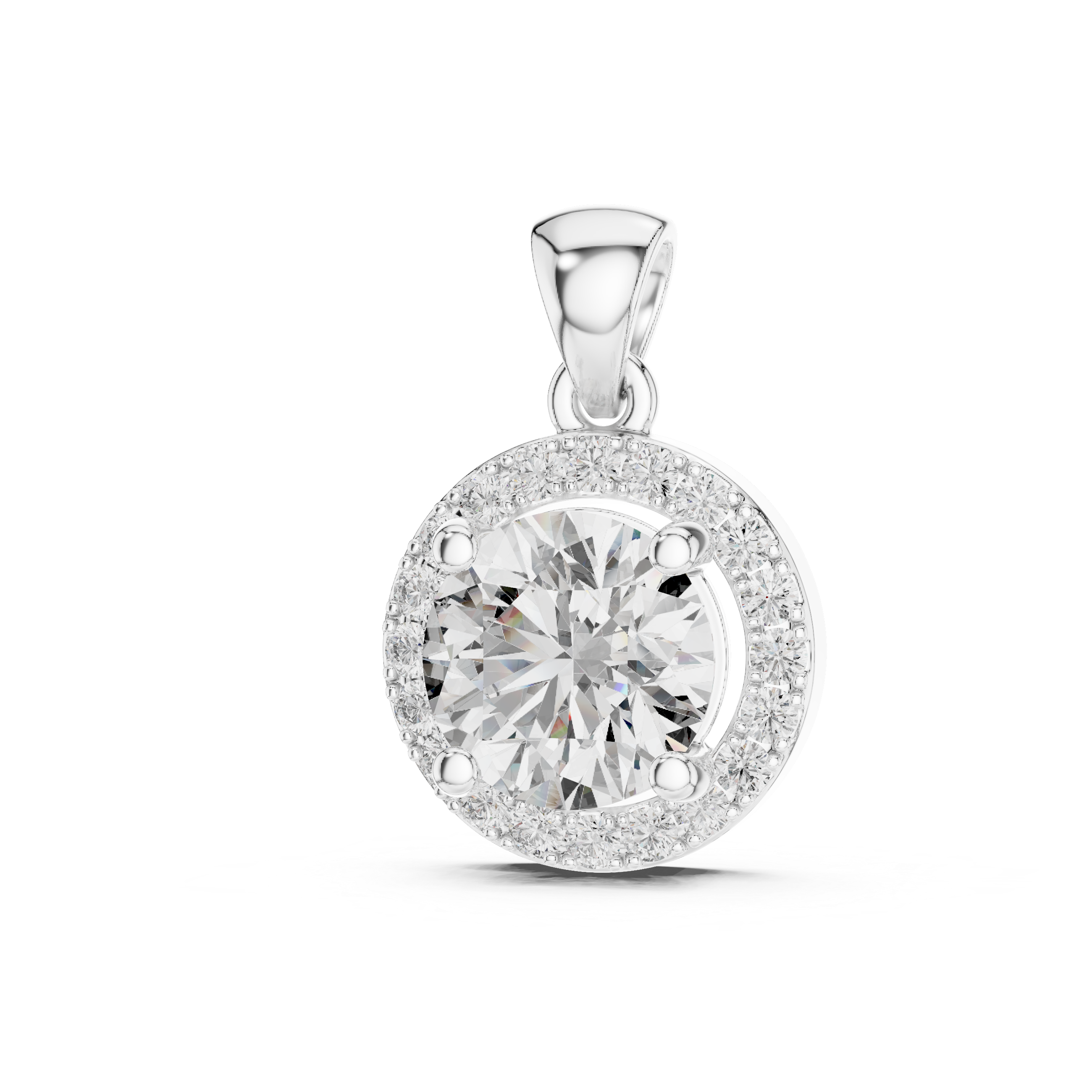 Halo Round Diamond Pendant