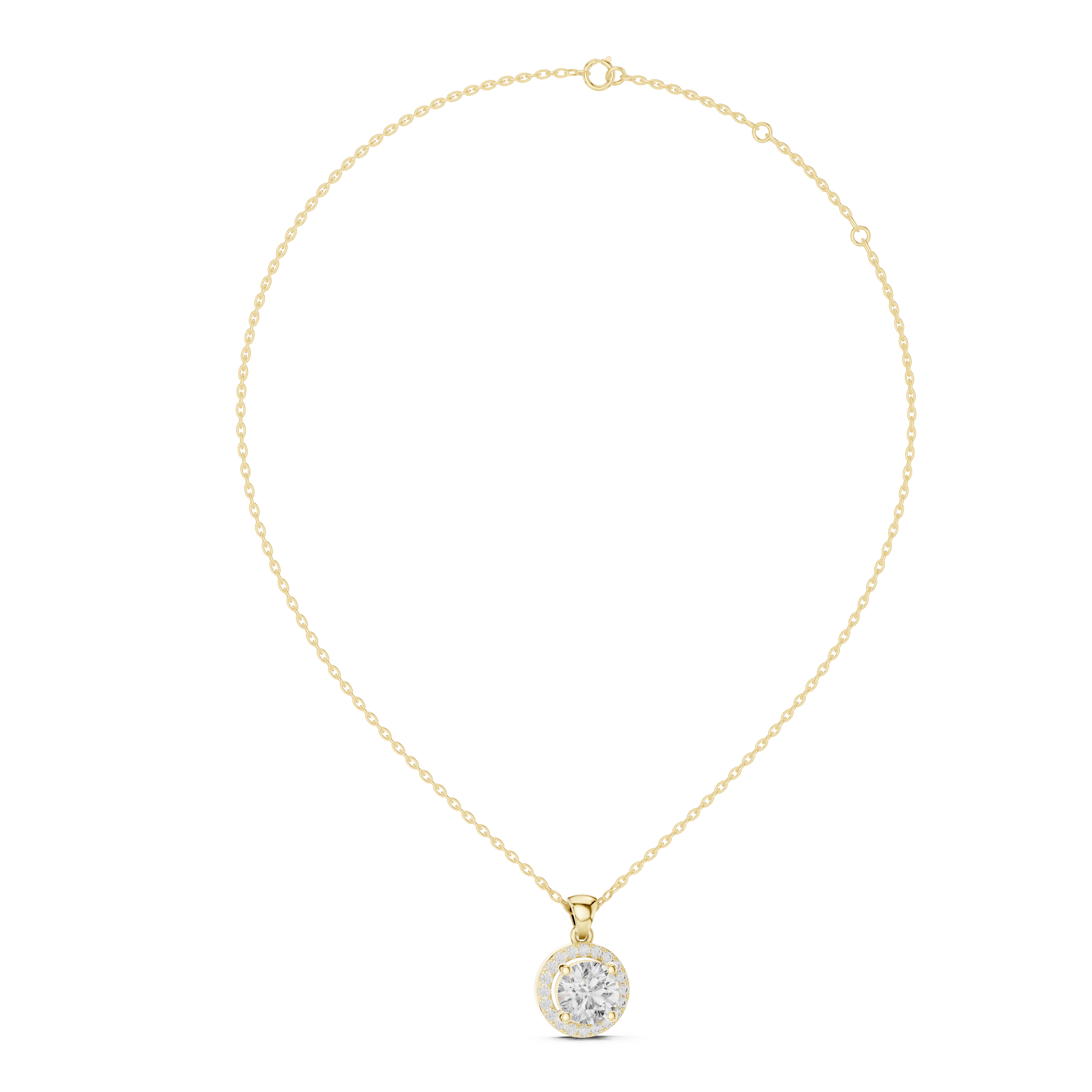 Halo Round Diamond Pendant