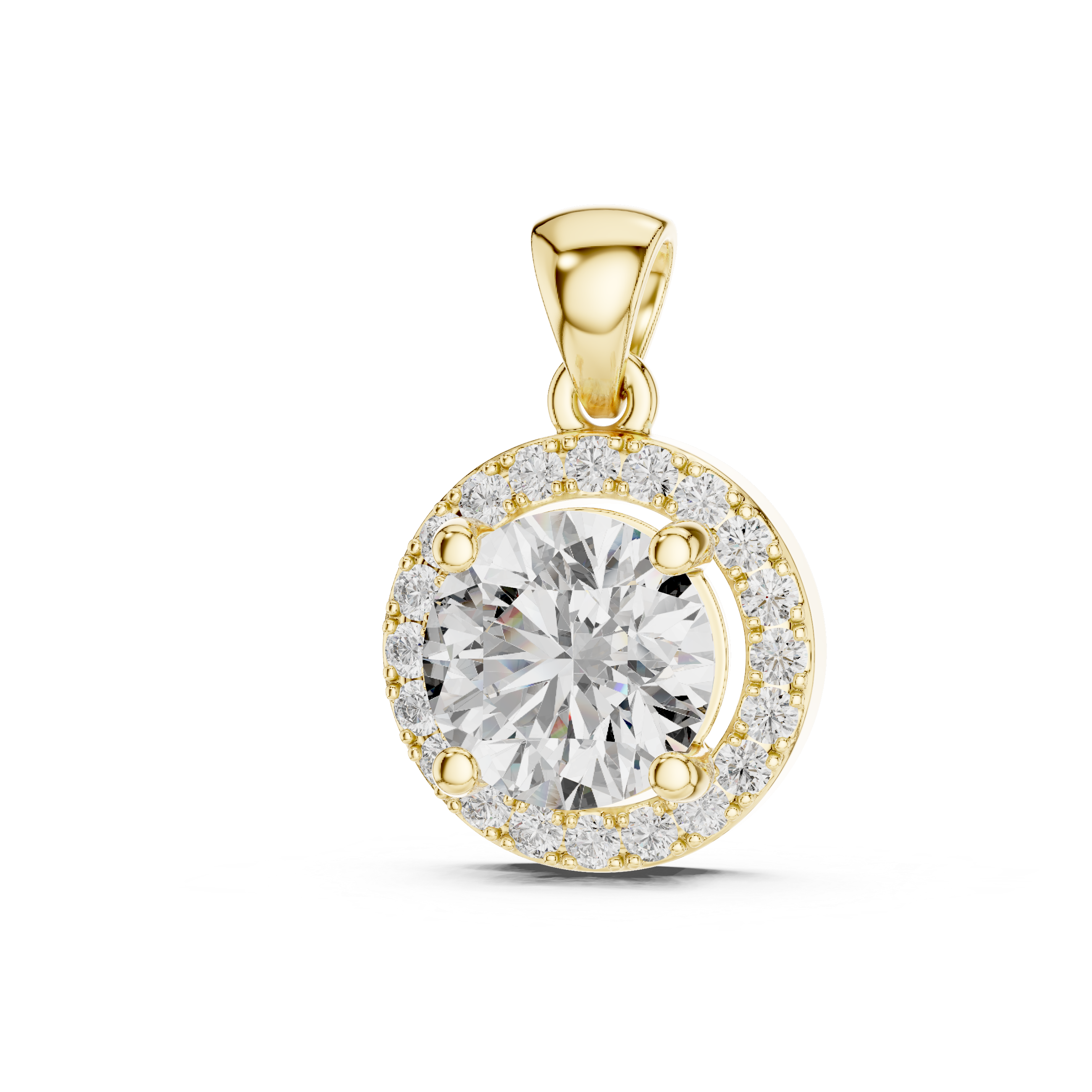Halo Round Diamond Pendant