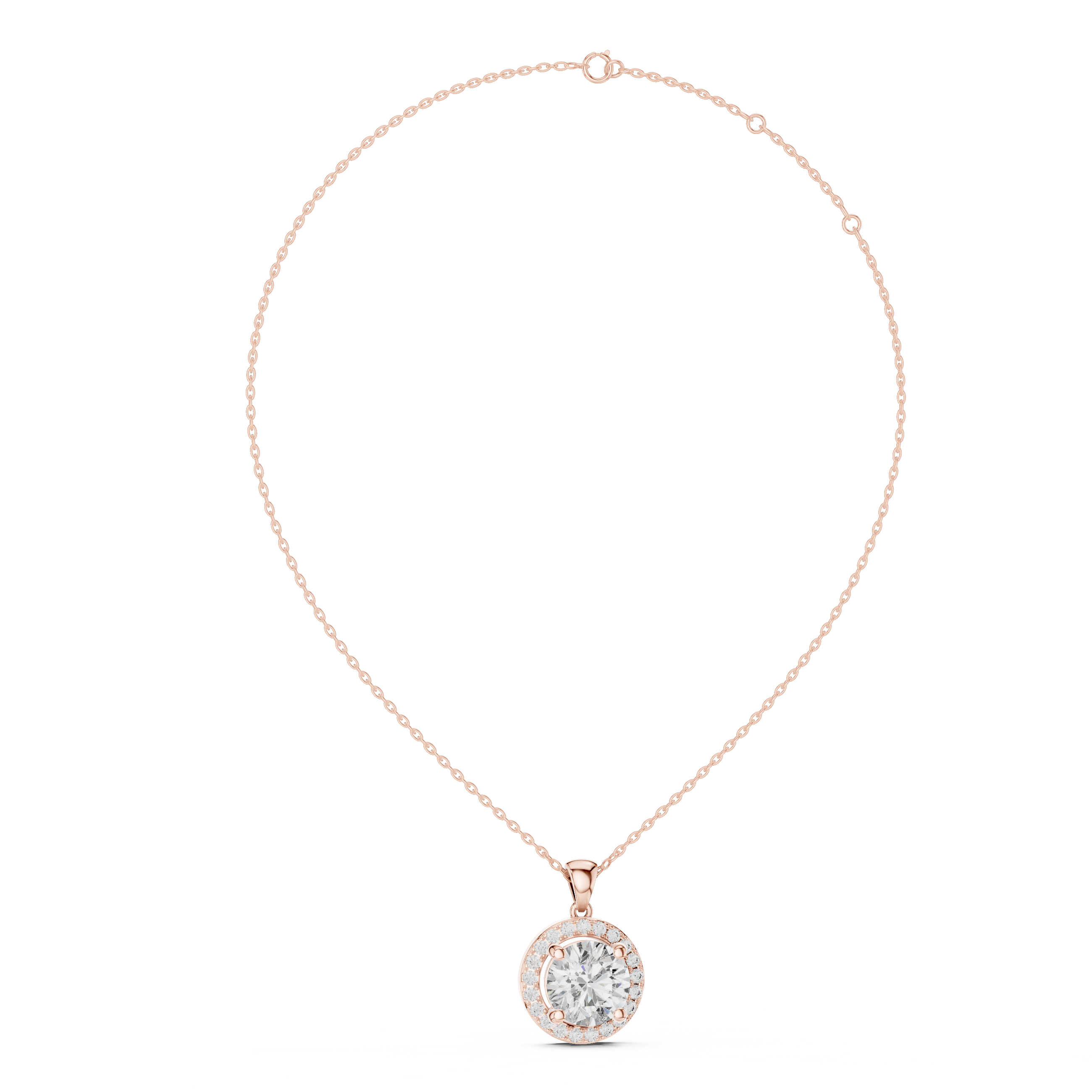 Luxury Halo Round Pendant