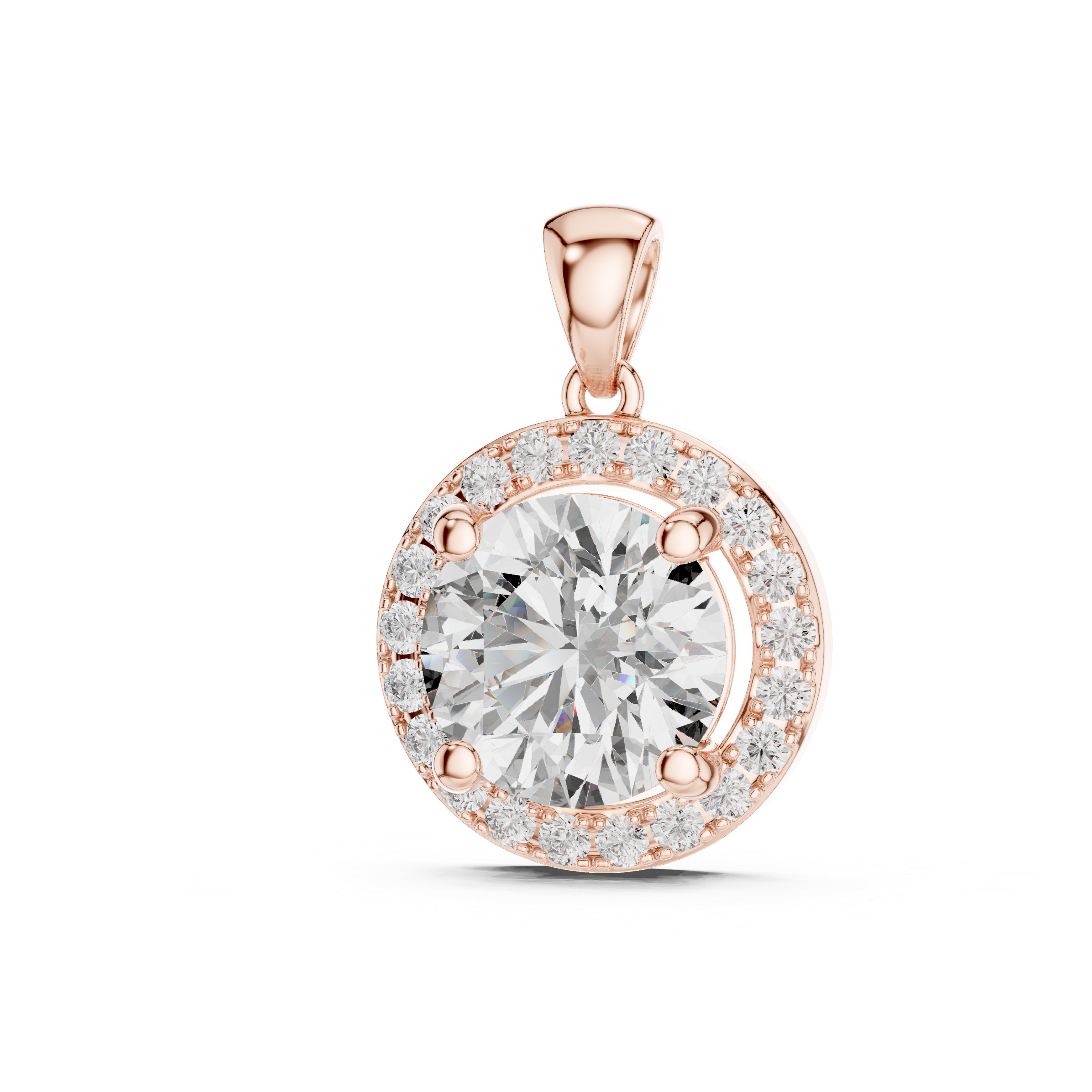 Luxury Halo Round Pendant