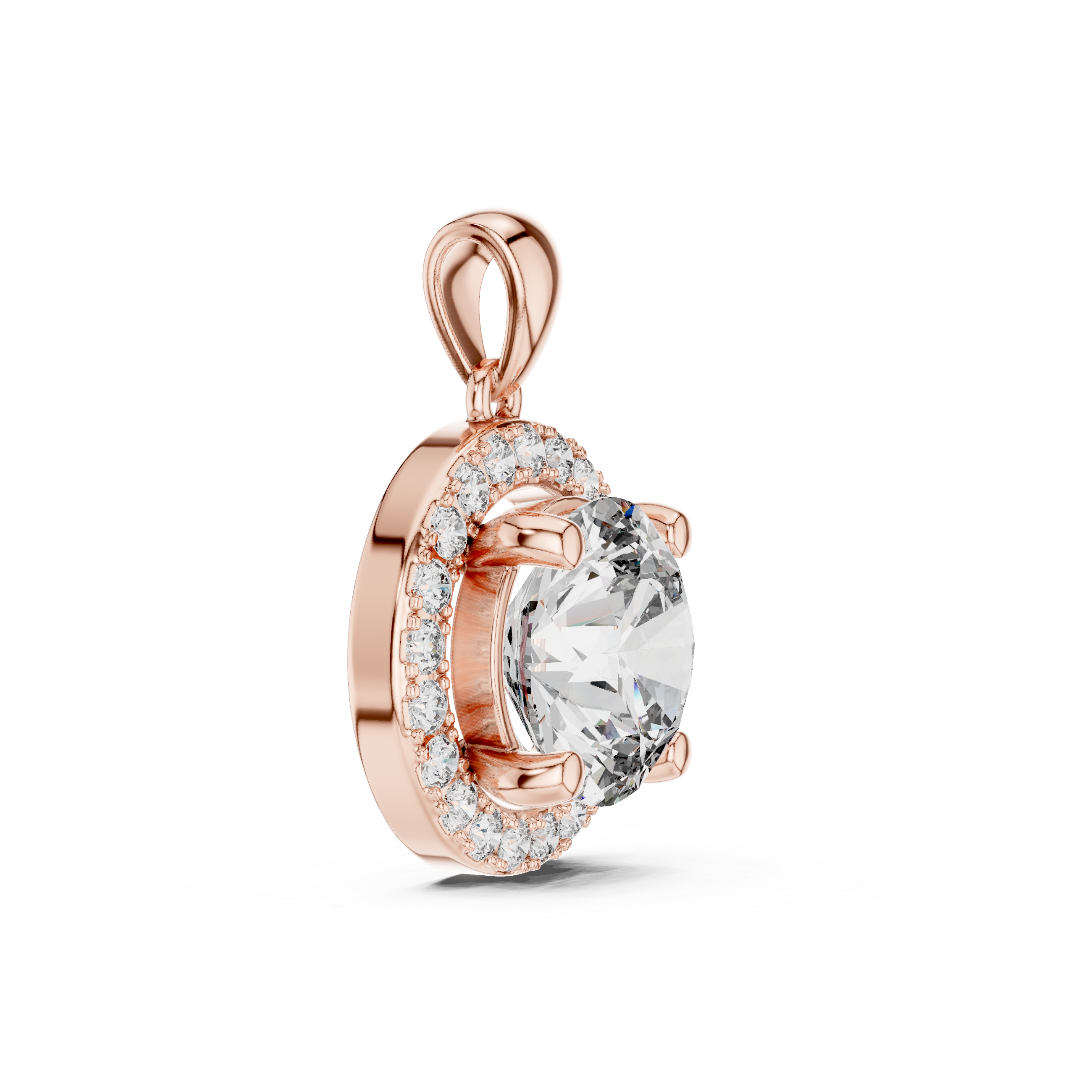 Luxury Halo Round Pendant