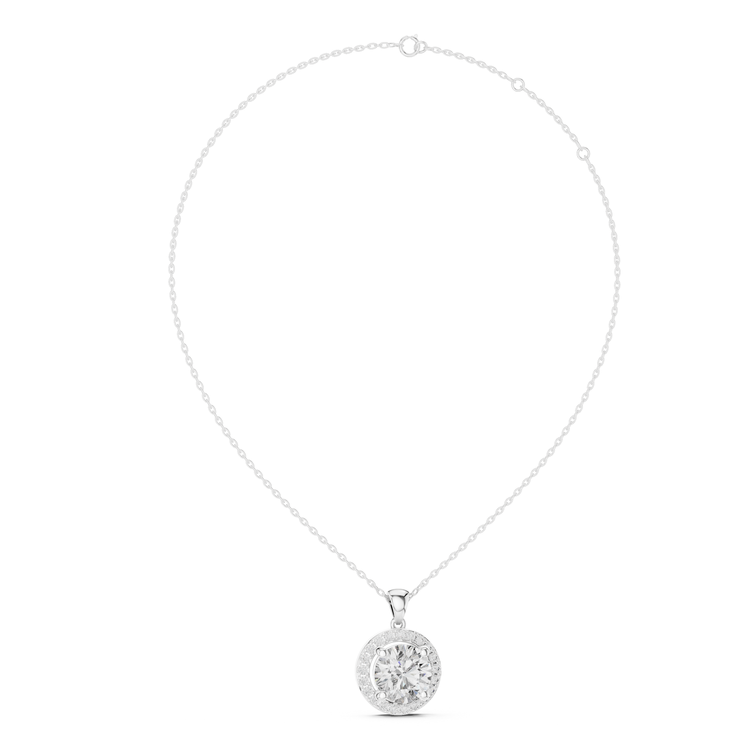 Luxury Halo Round Pendant