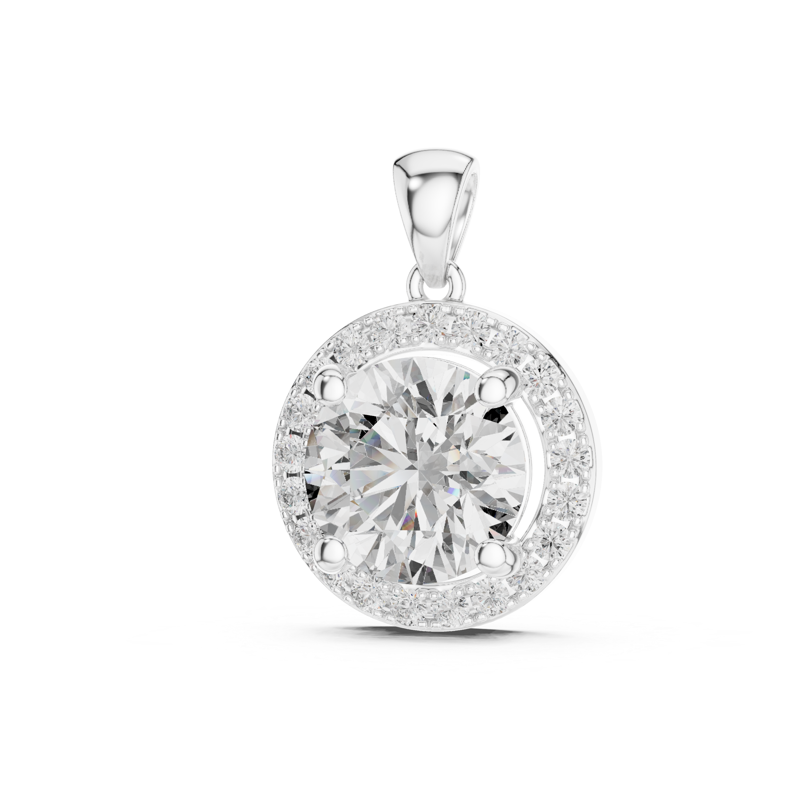 Luxury Halo Round Pendant
