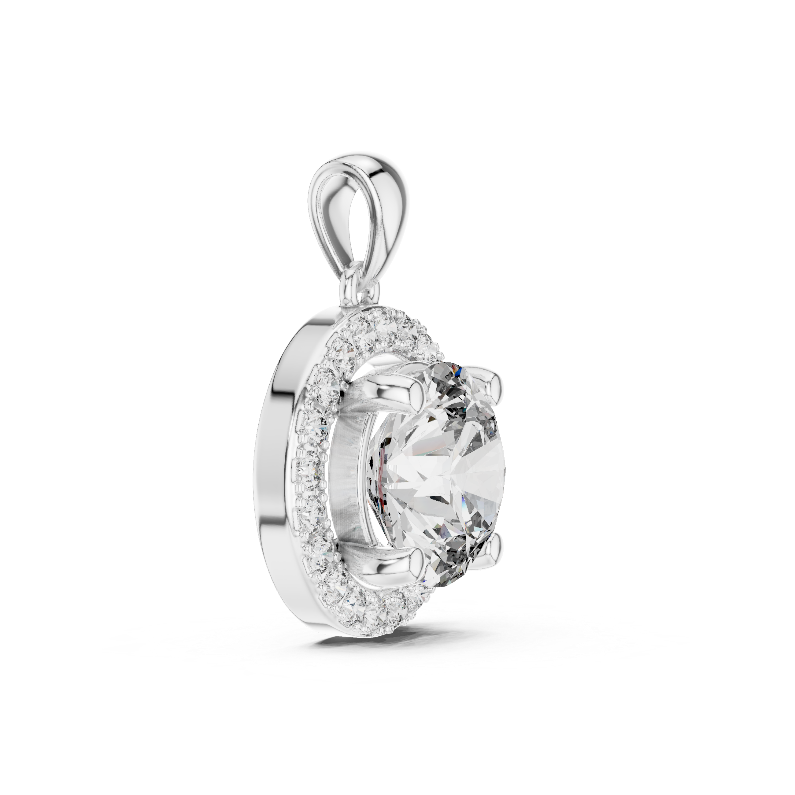Luxury Halo Round Pendant