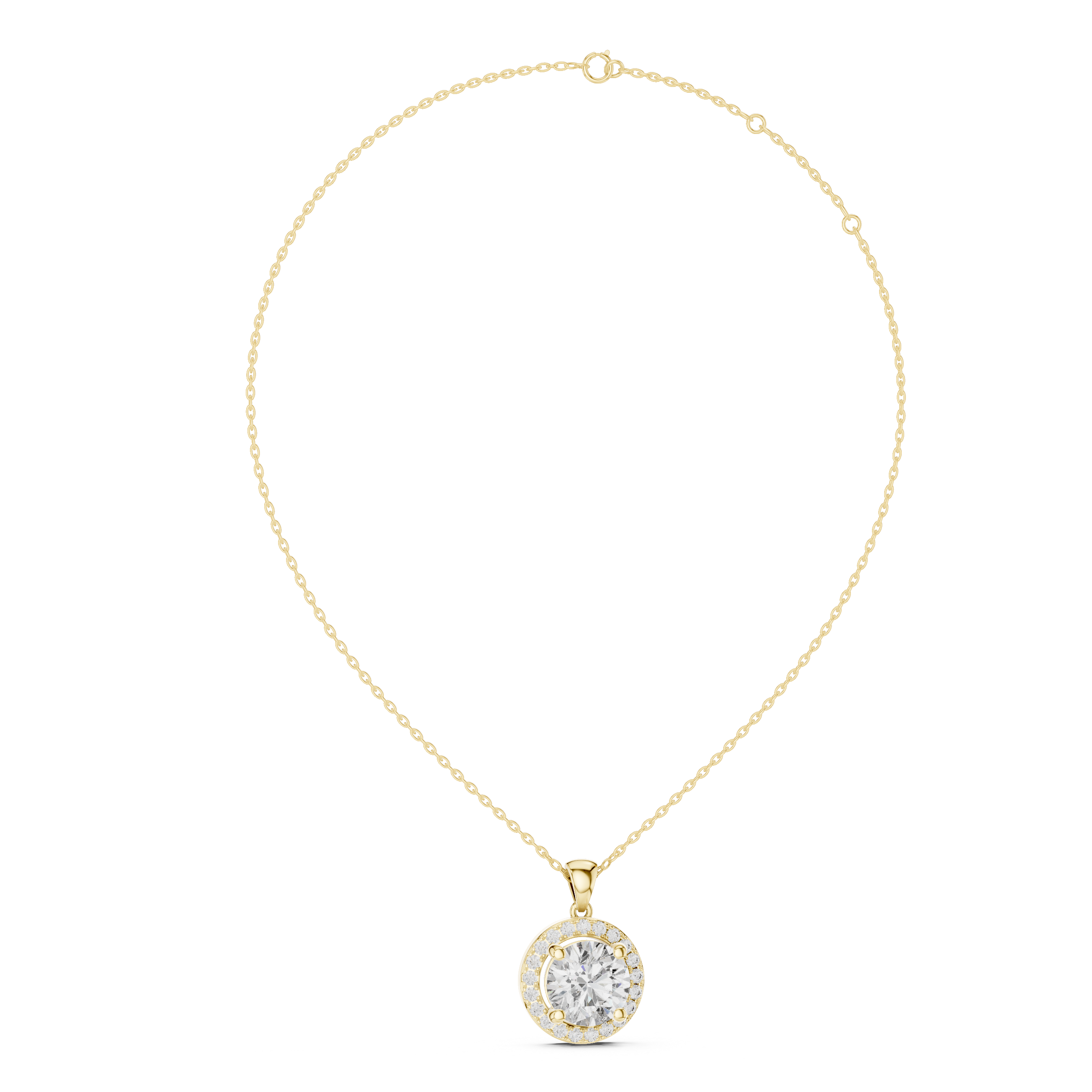 Luxury Halo Round Pendant