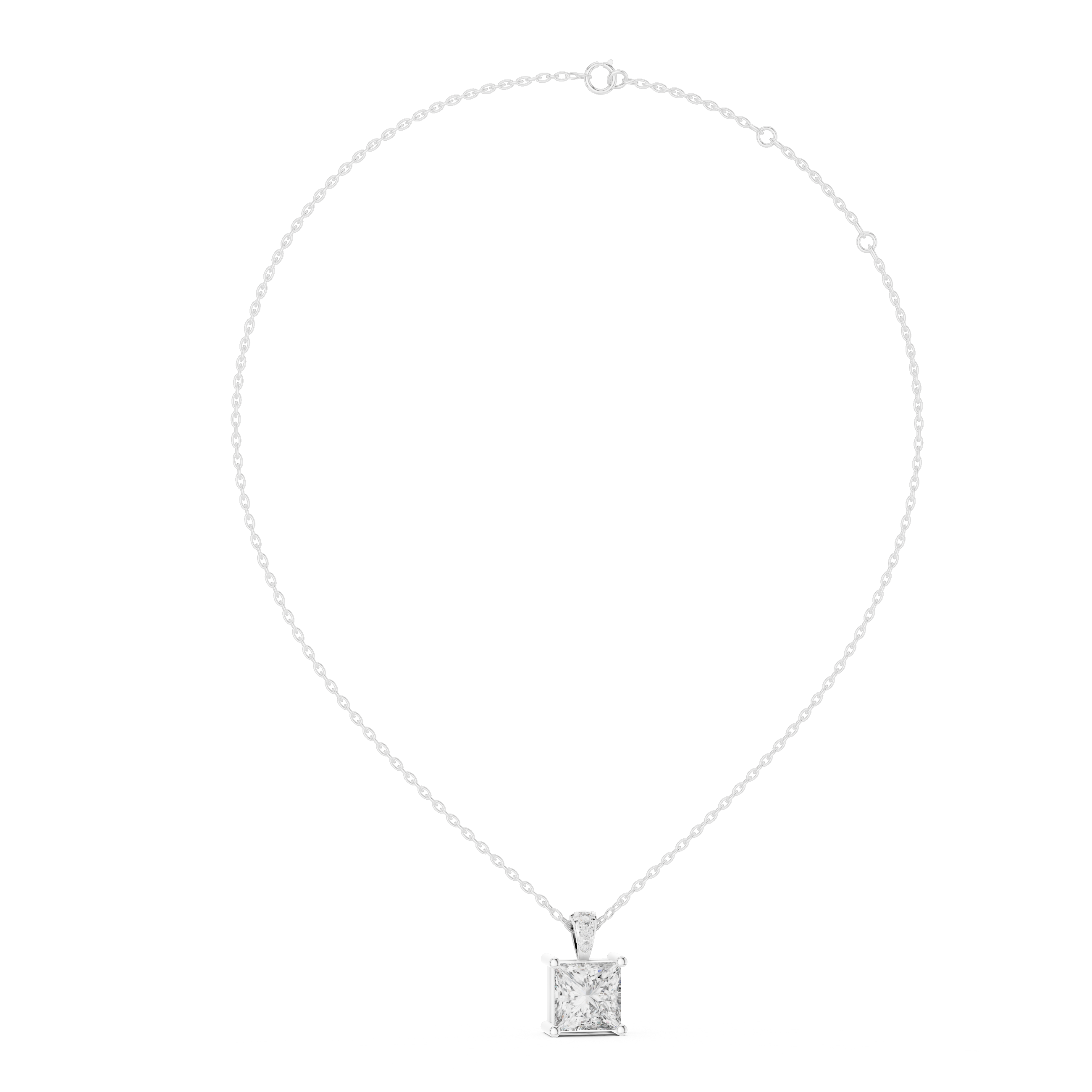 Princess Cut Solitaire Pendant