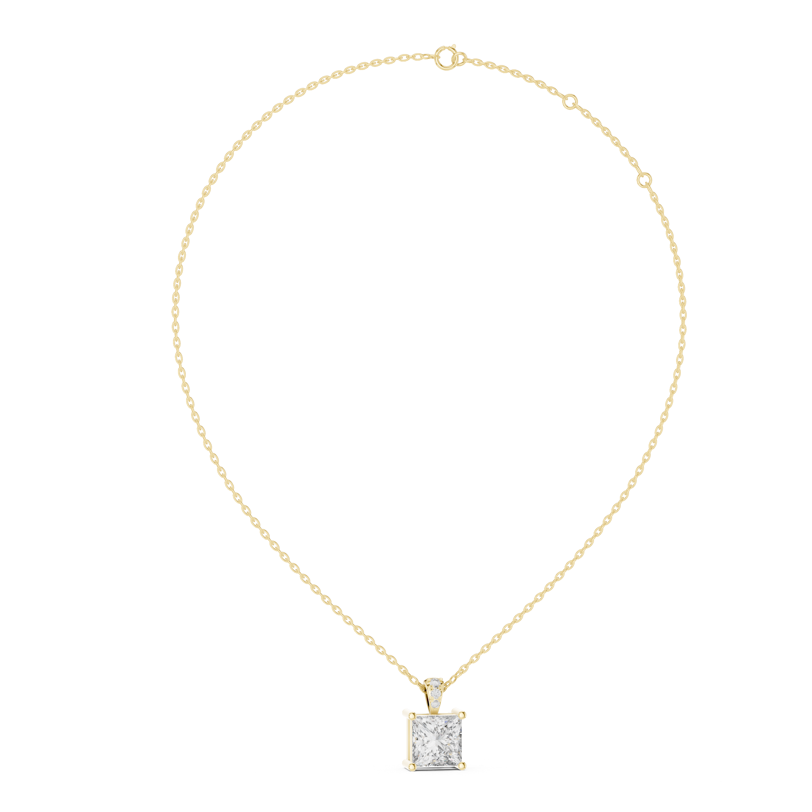 Princess Cut Solitaire Pendant