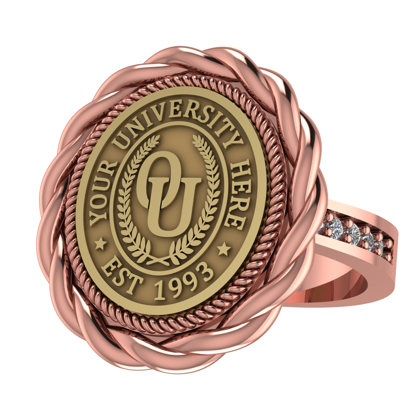 Melipat | Channel Core Band Custom Collage Ring