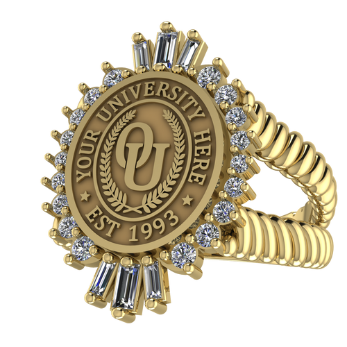 Seren Oval | V-Rope Band Custom Collage Ring