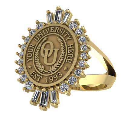 Seren Oval | V-Frame Band Custom Collage Ring