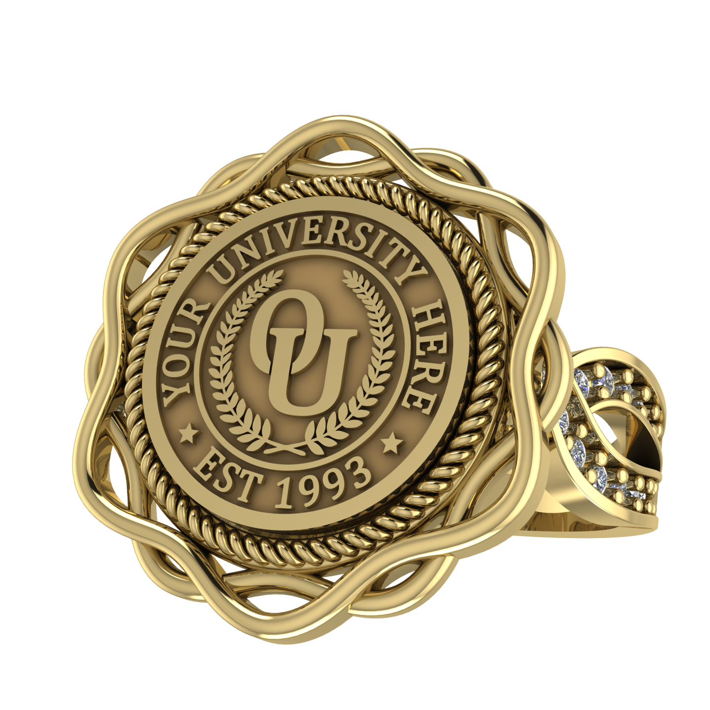 Slanga | Infinity Pave Band 2 Custom Collage Ring