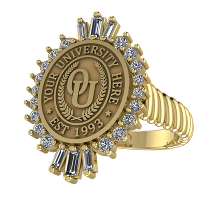 Seren Oval | Rope Core Band Custom Collage Ring