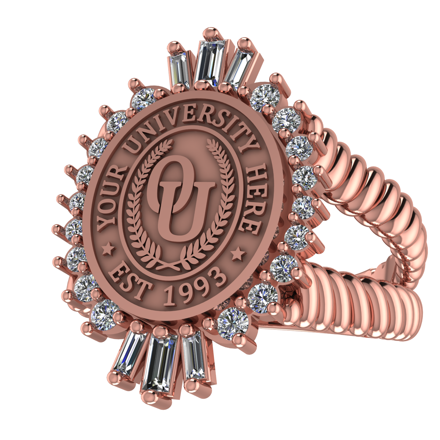 Seren Oval | V-Rope Band Custom Collage Ring