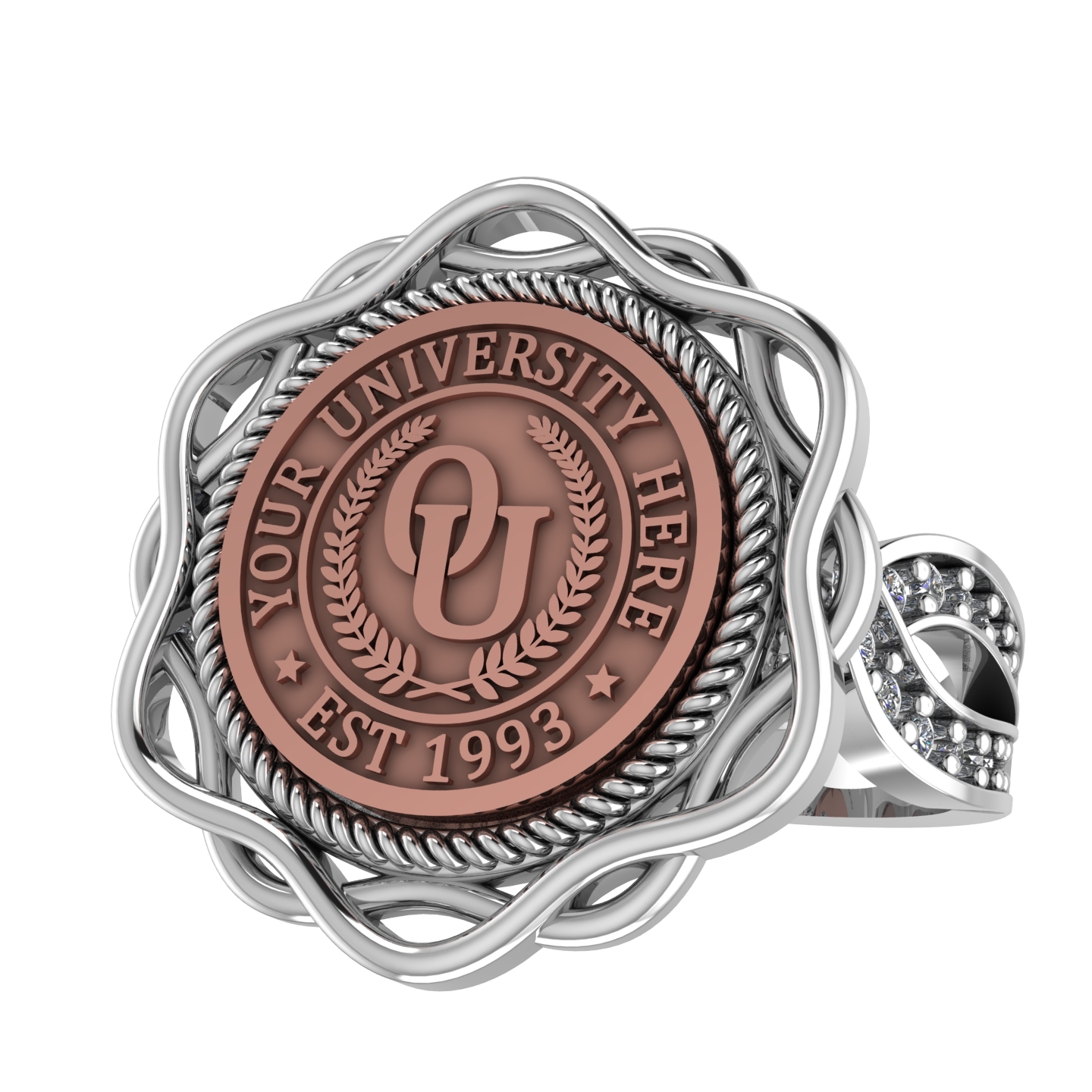 Slanga | Infinity Pave Band 2 Custom Collage Ring