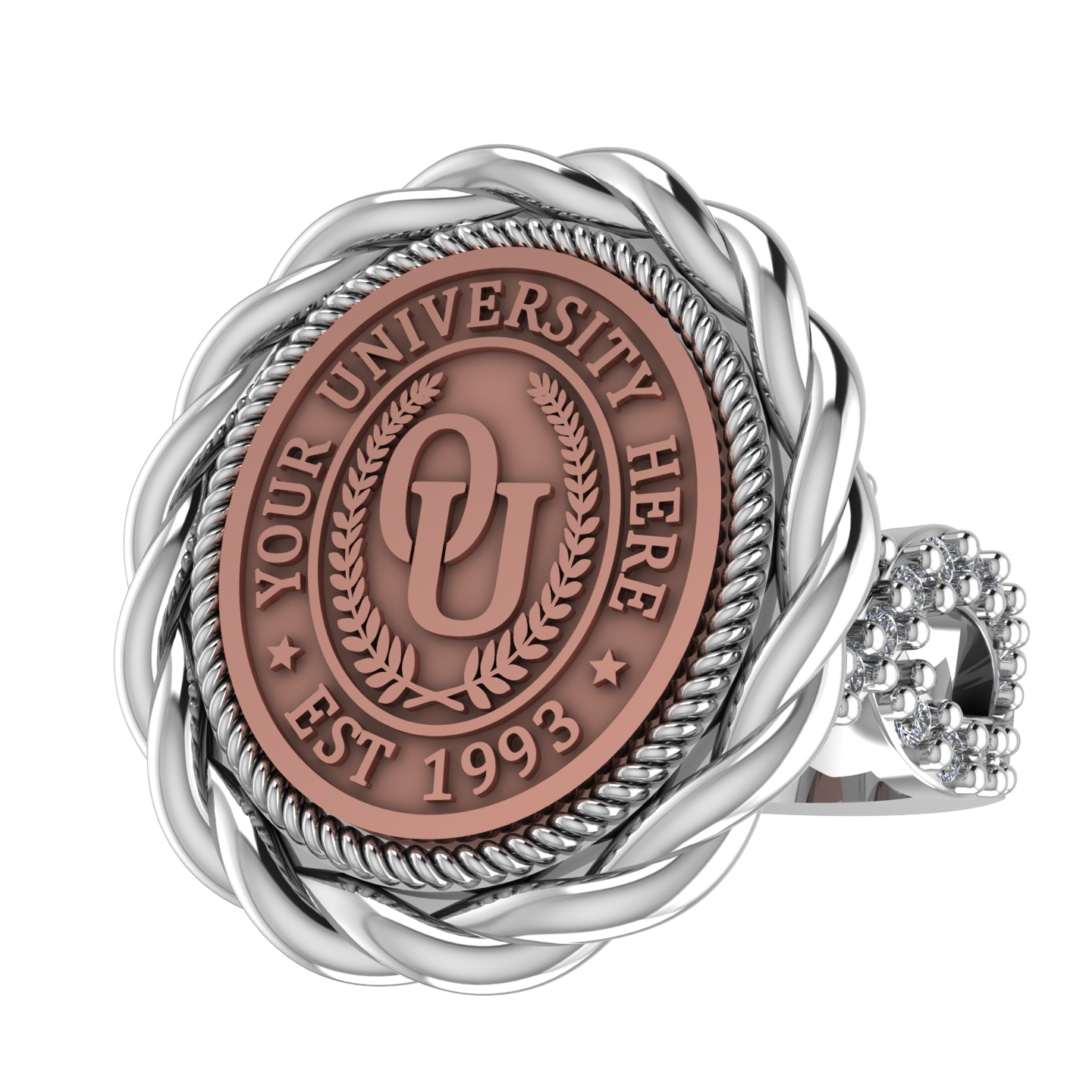 Melipat | Infinity Pave Band Custom Collage Ring