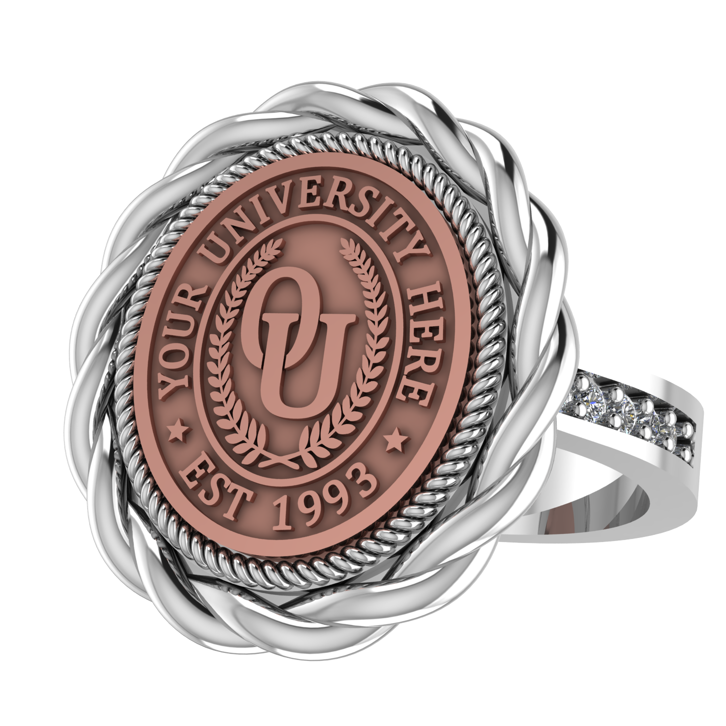 Melipat | Channel Core Band Custom Collage Ring