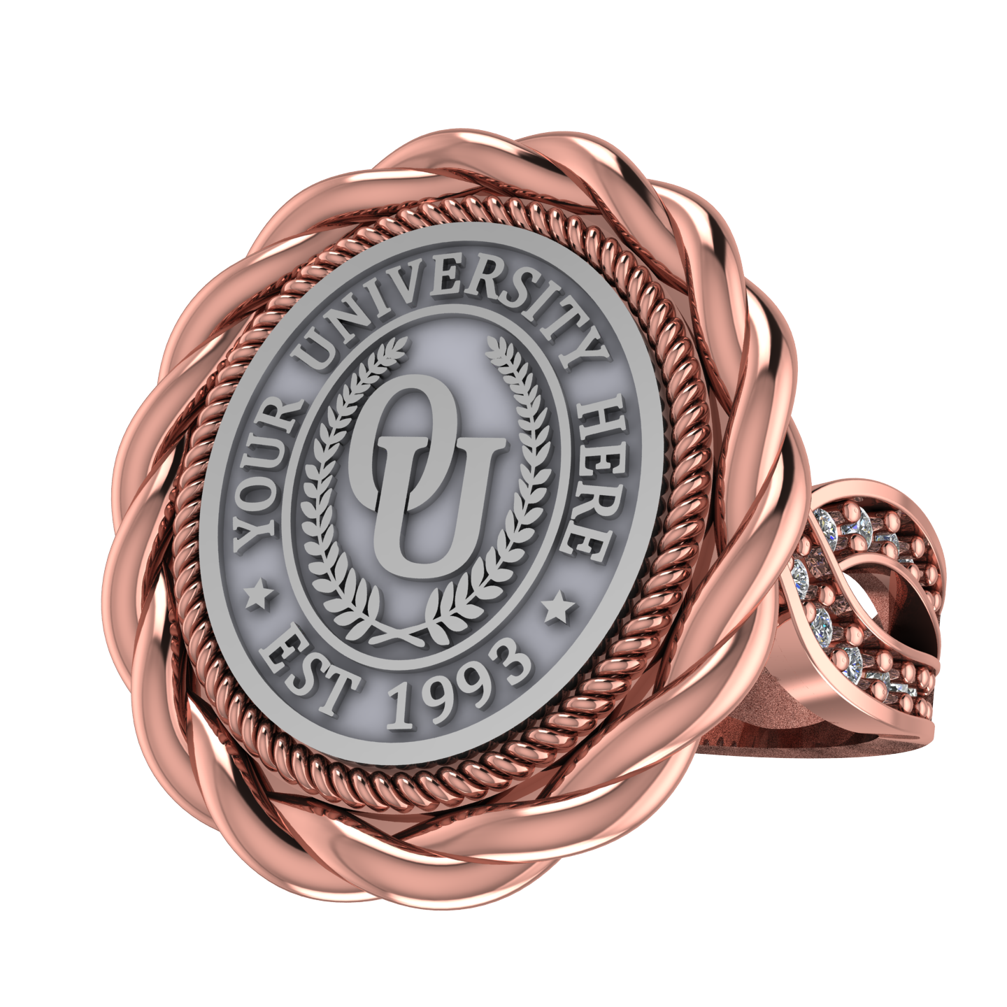 Melipat | Infinity Pave Band 2 Custom Collage Ring