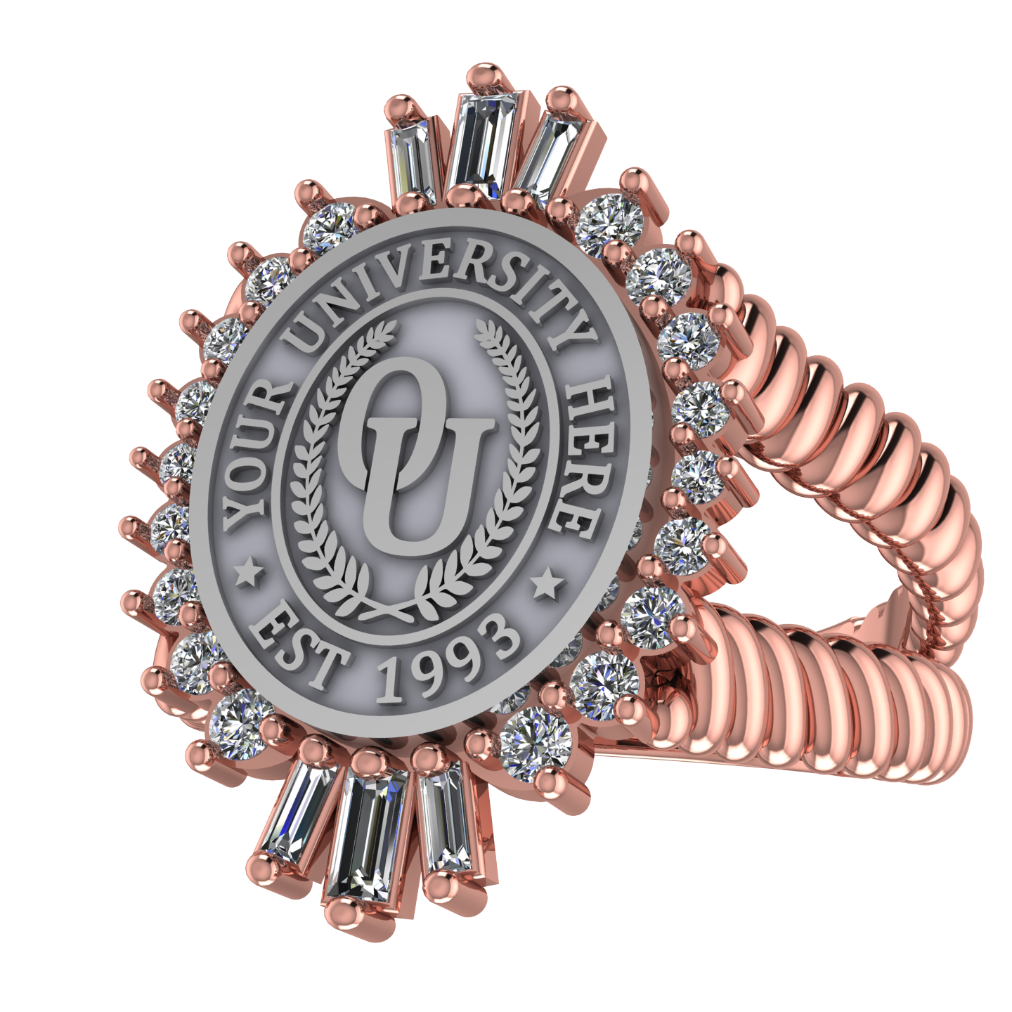 Seren Oval | V-Rope Band Custom Collage Ring