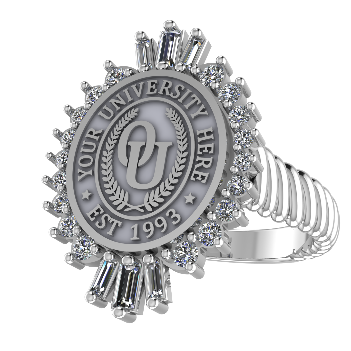 Seren Oval | Rope Core Band Custom Collage Ring