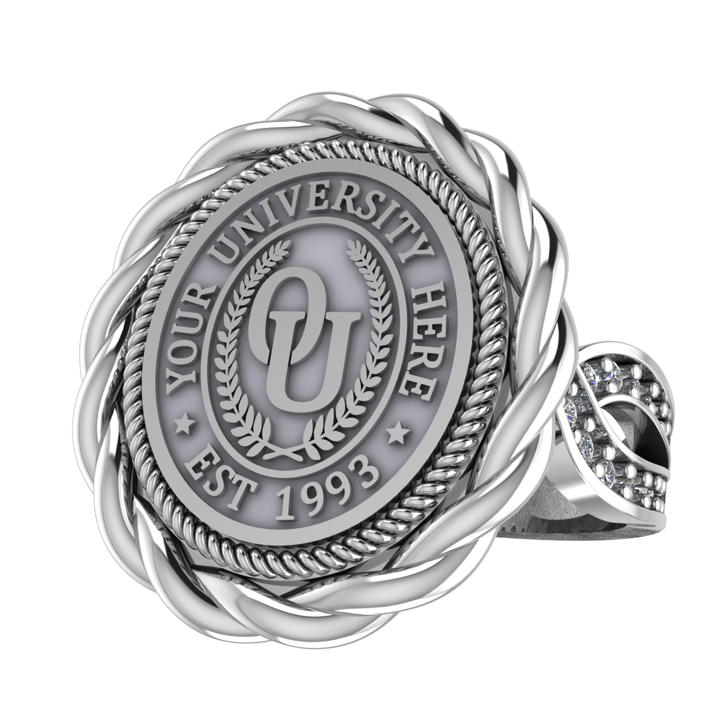 Melipat | Infinity Pave Band 2 Custom Collage Ring