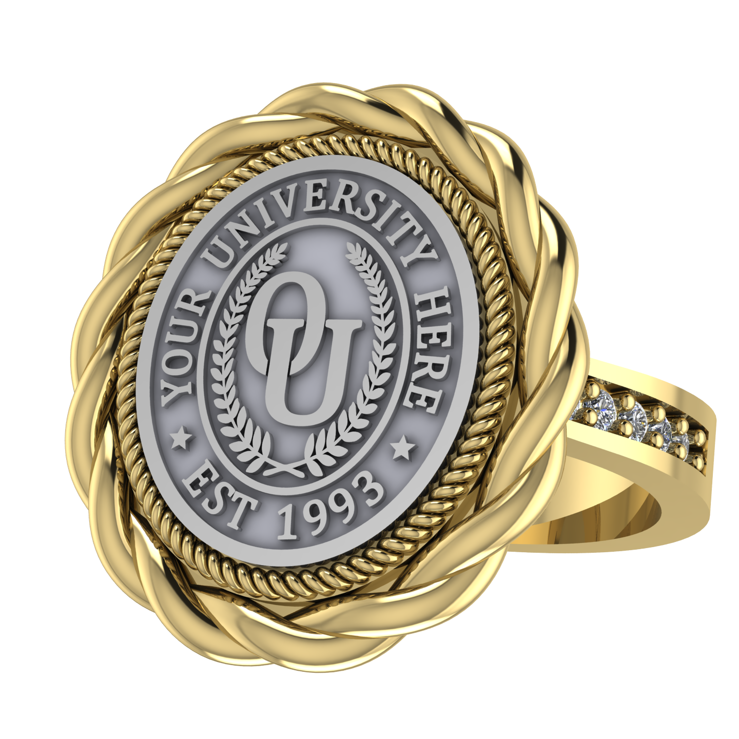 Melipat | Channel Core Band Custom Collage Ring