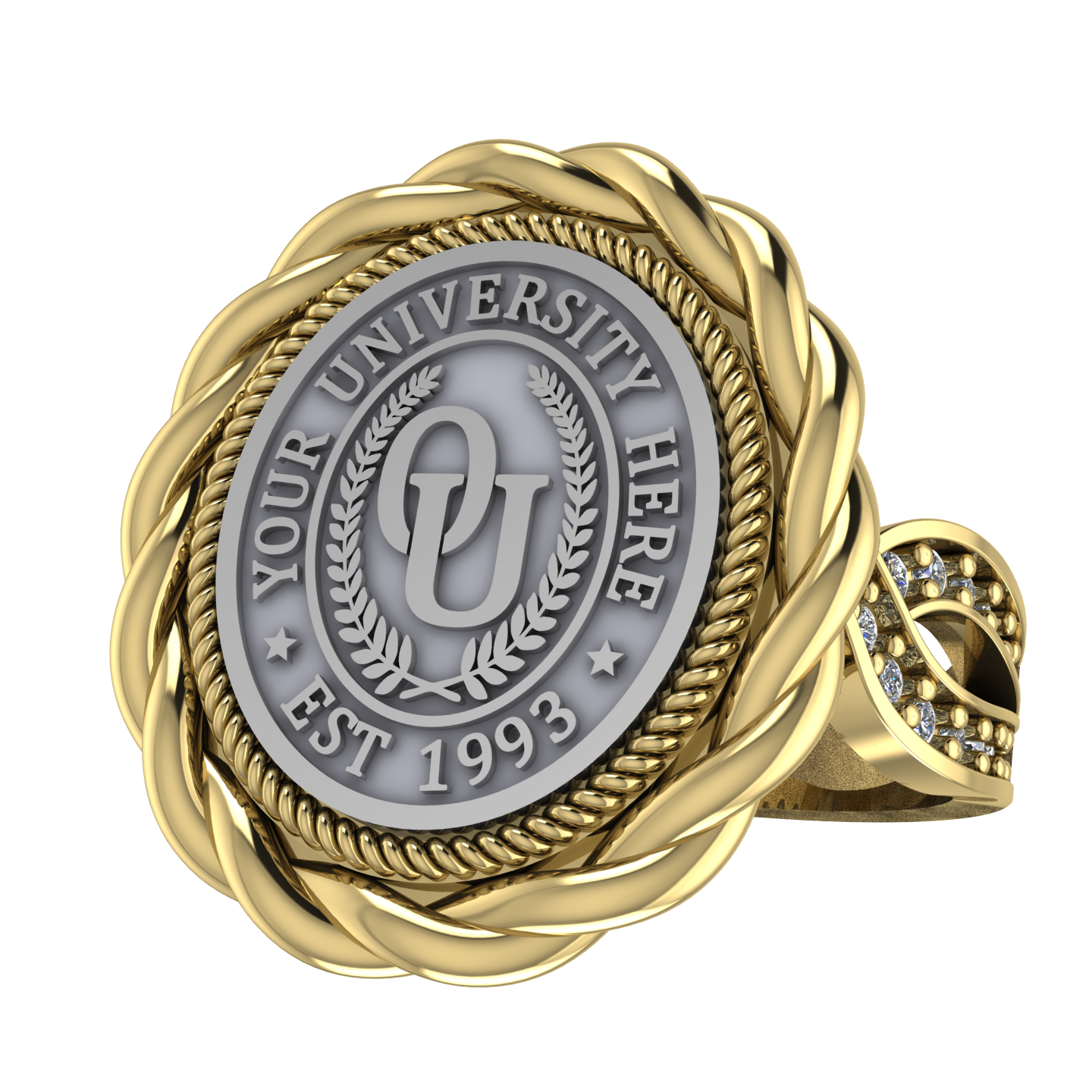 Melipat | Infinity Pave Band 2 Custom Collage Ring