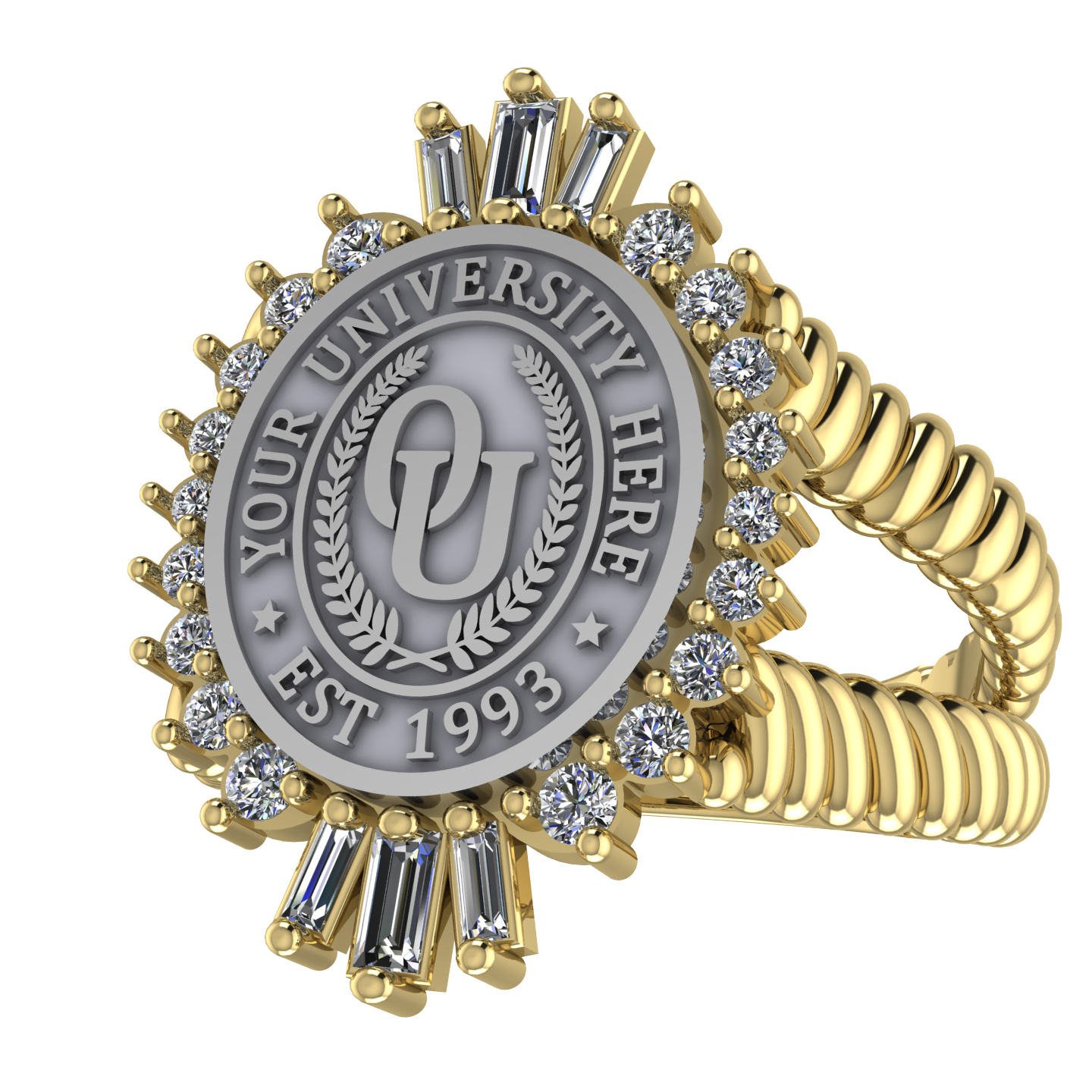 Seren Oval | V-Rope Band Custom Collage Ring