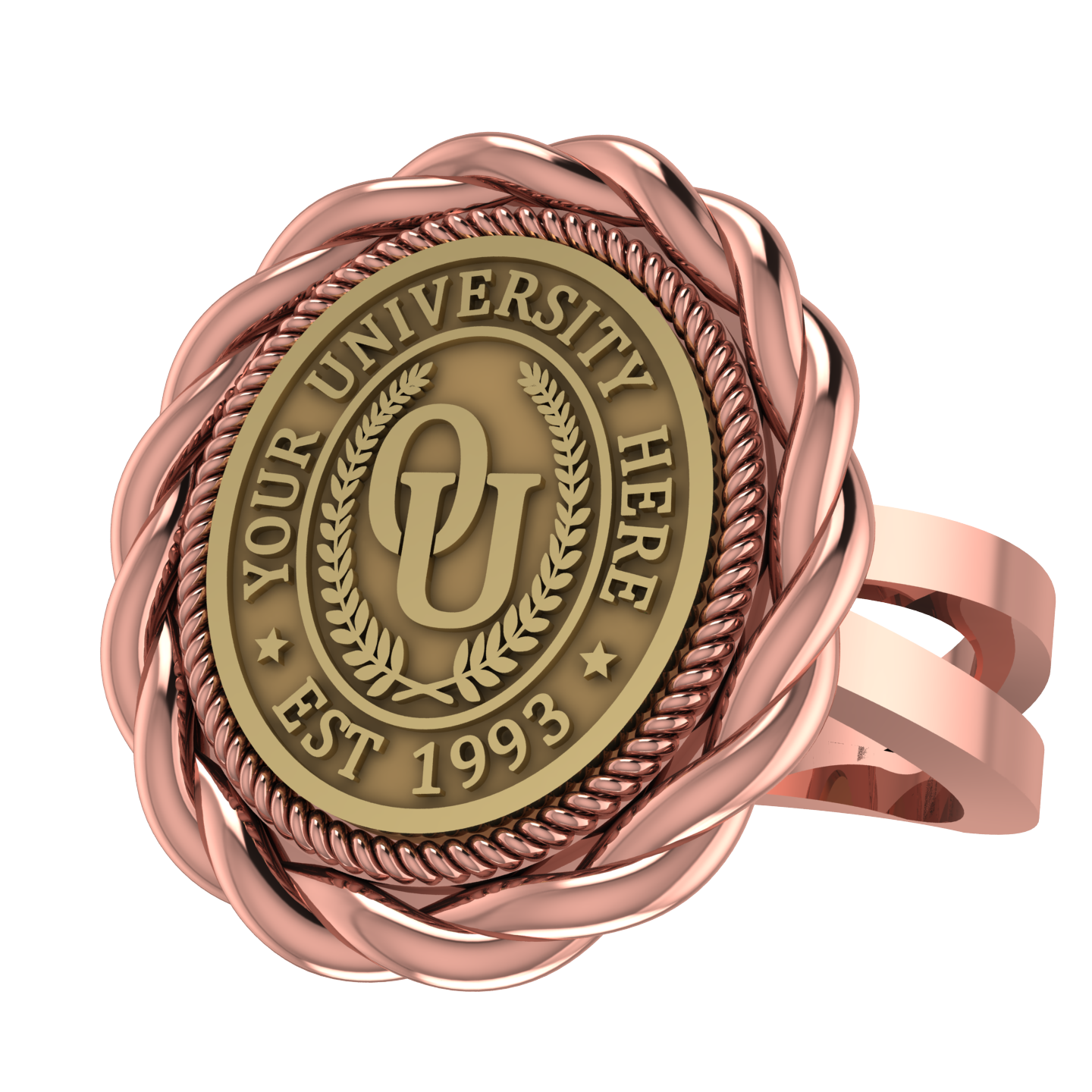 Melipat | Knife Edge Band Custom Collage Ring