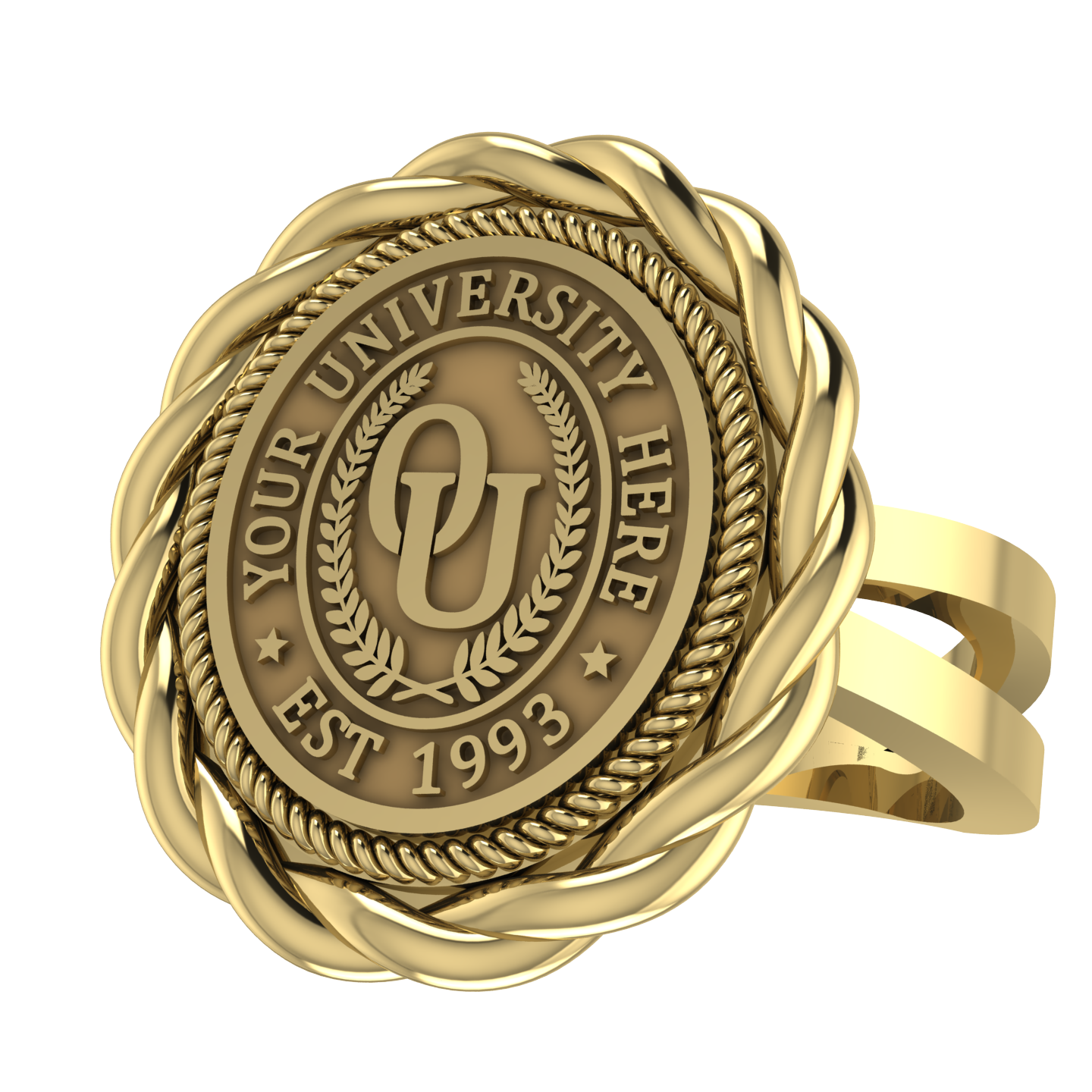 Melipat | Knife Edge Band Custom Collage Ring