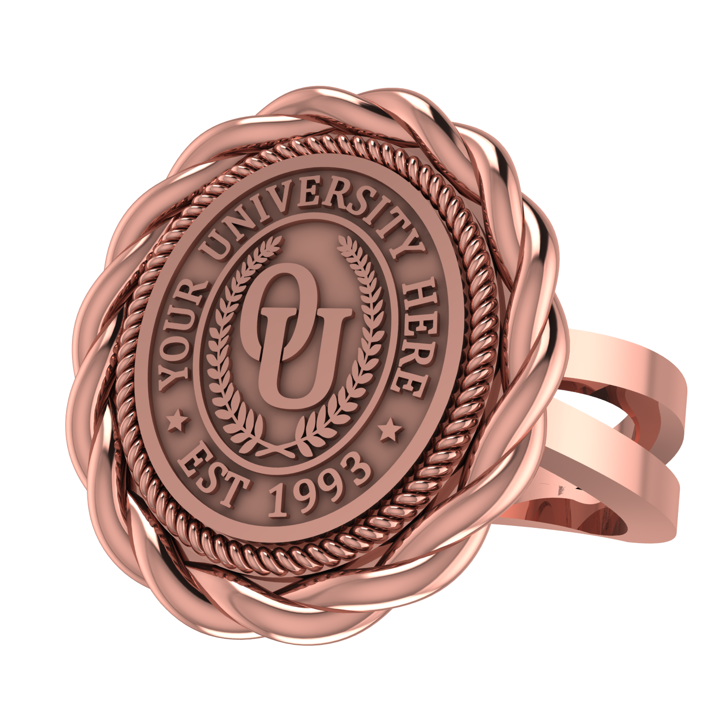 Melipat | Knife Edge Band Custom Collage Ring