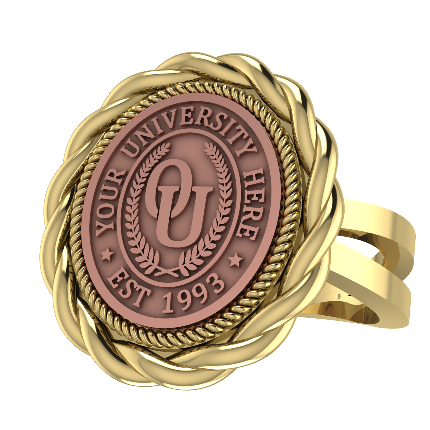 Melipat | Knife Edge Band Custom Collage Ring